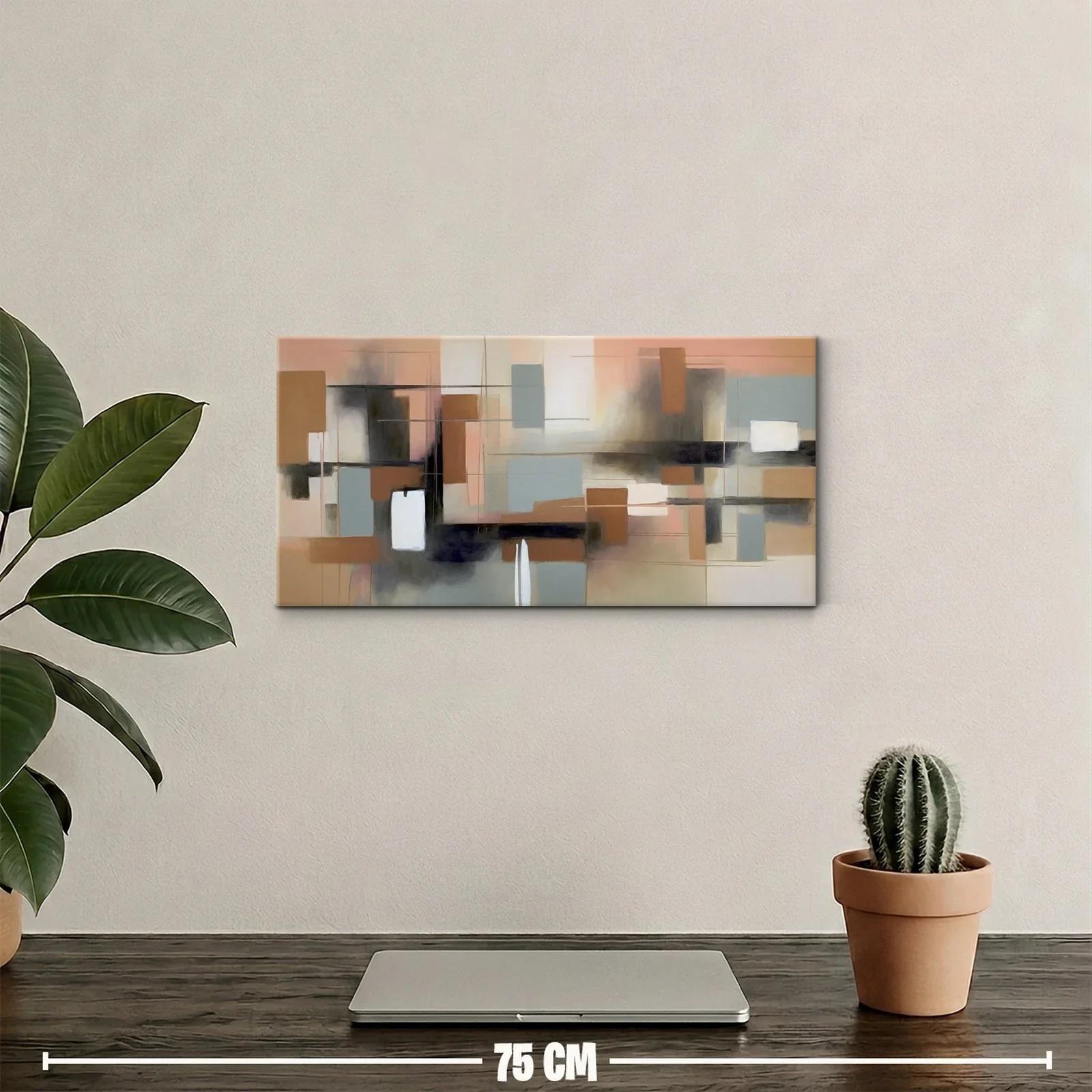Cuadro composición geométrica abstracta con áreas difuminadas — miniatura 2