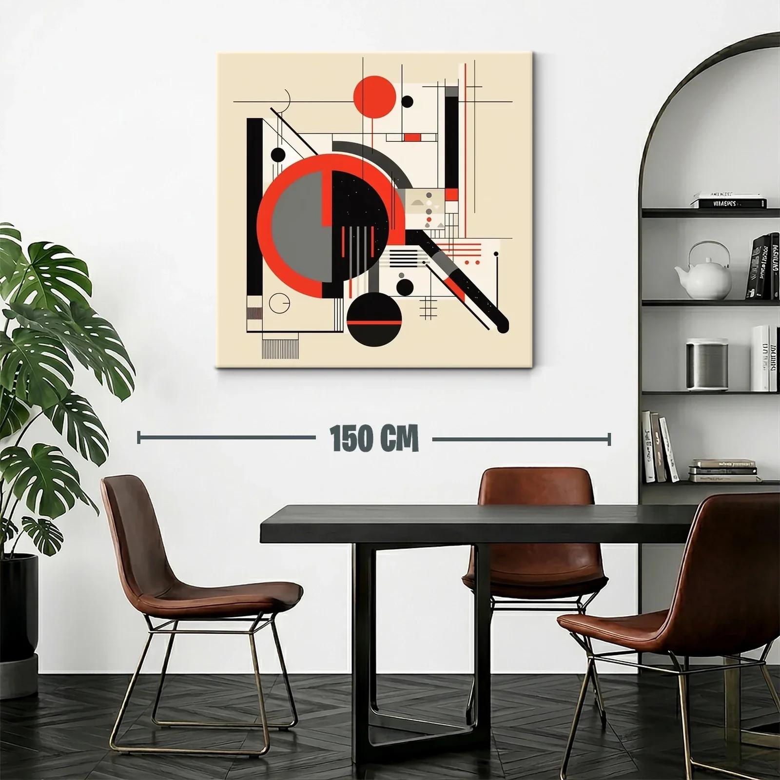 Composición abstracta en tonos rojos y negros geométrica — miniatura 2