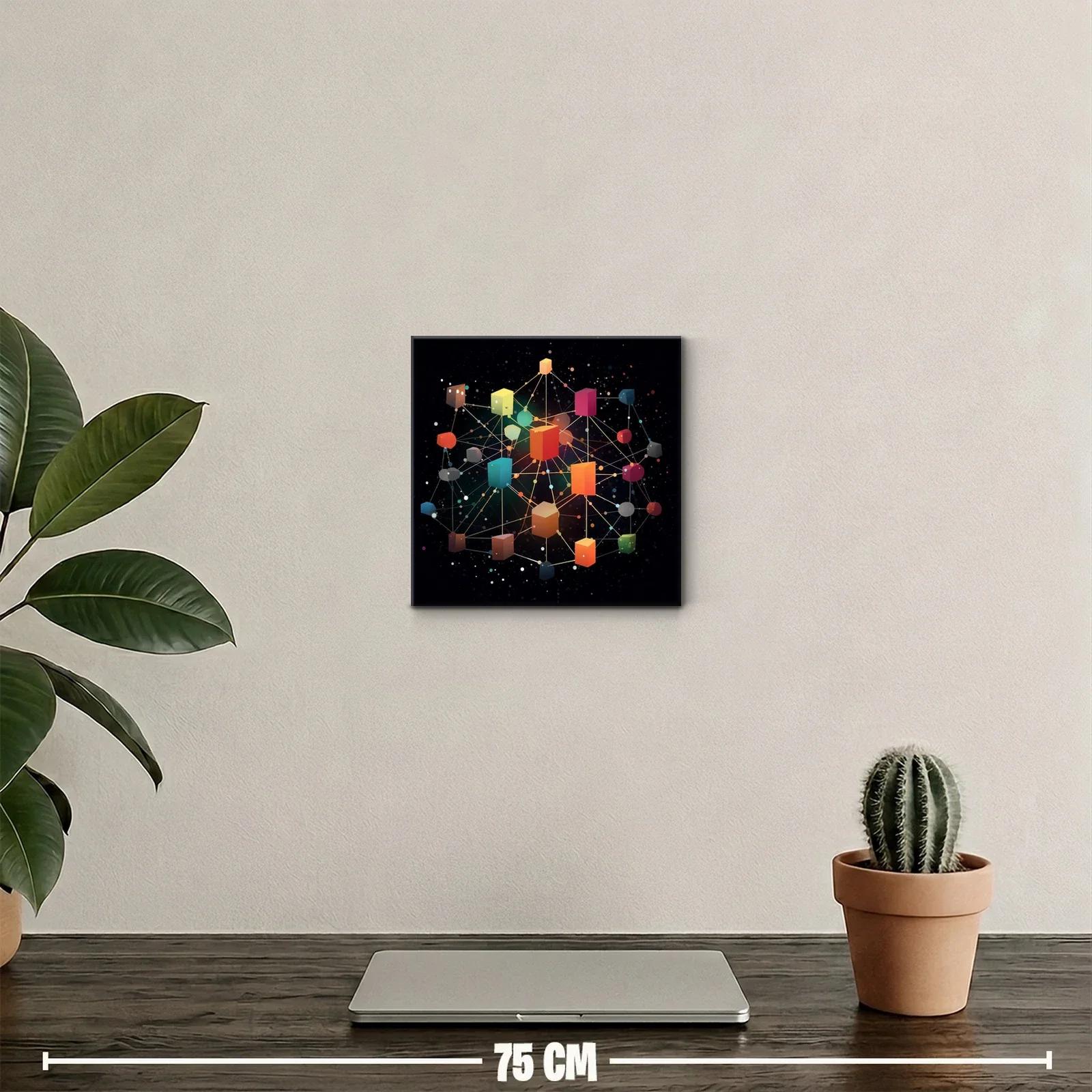 Composición abstracta de formas geométricas luminosas conectadas — miniatura 2