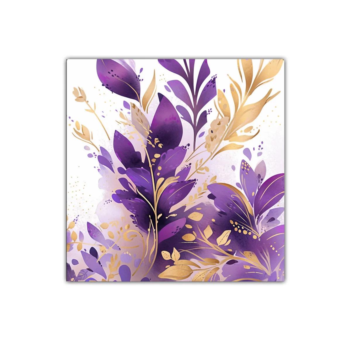 Elegancia floral en tonos morados y dorados para tu espacio — imagen principal