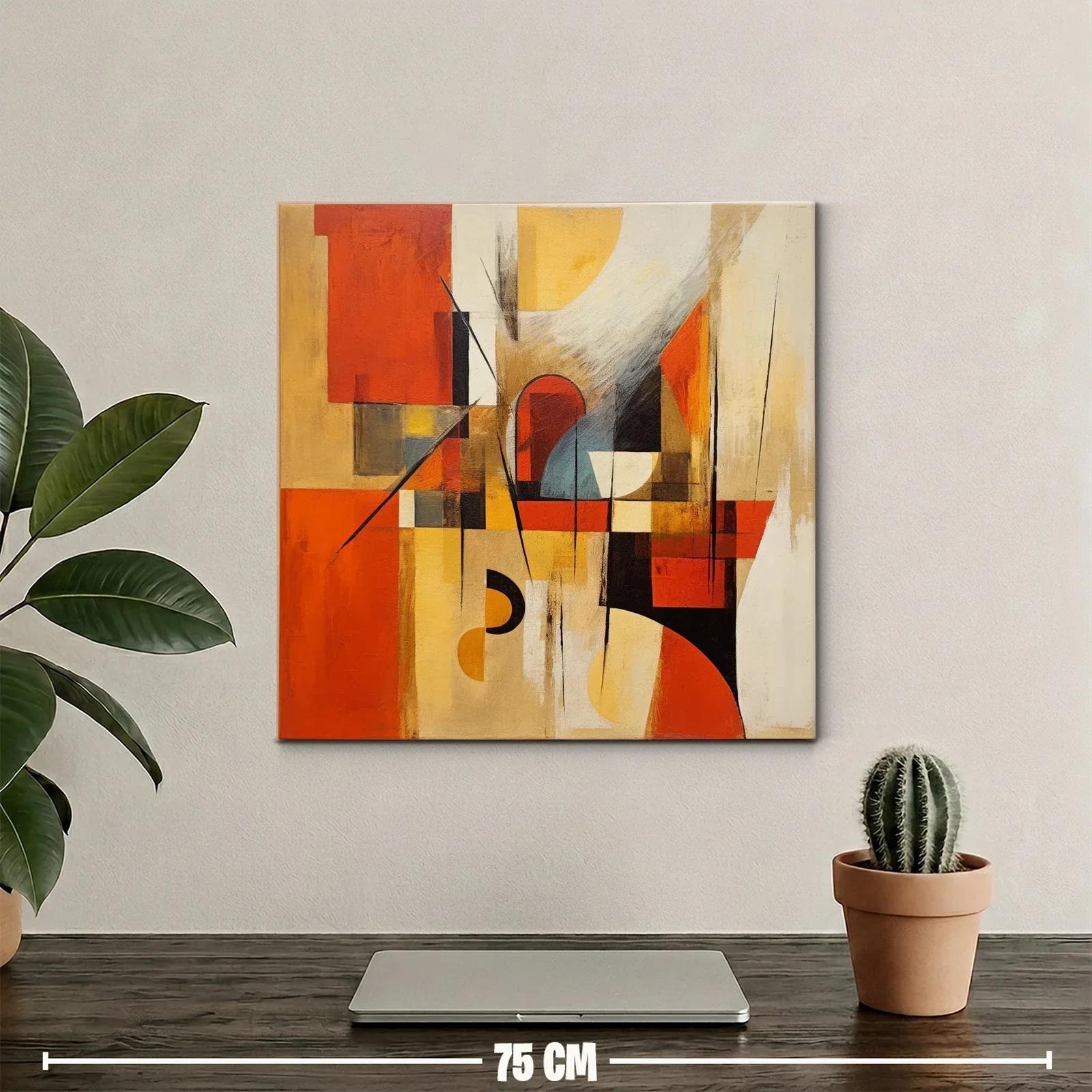 Composición abstracta en tonos cálidos y geométricos — miniatura 2