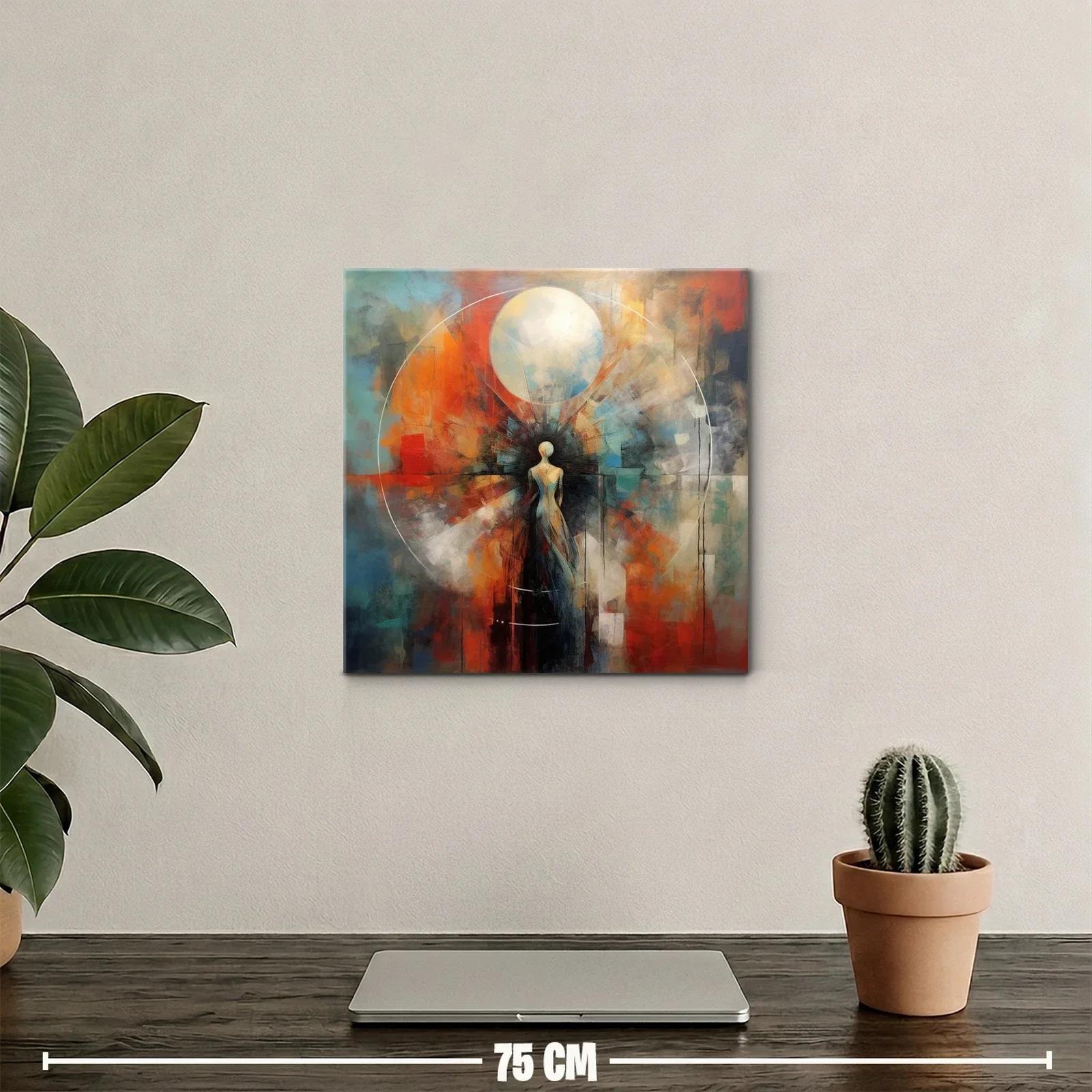 Figura humana abstracta con halo de luz y contraste vibrante — miniatura 2