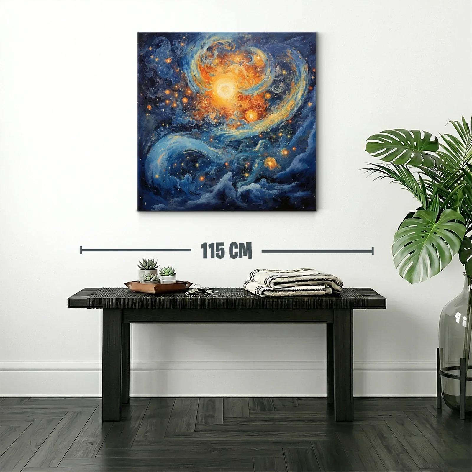 Cuadro galaxia vibrante con luz y movimiento celestial — miniatura 2