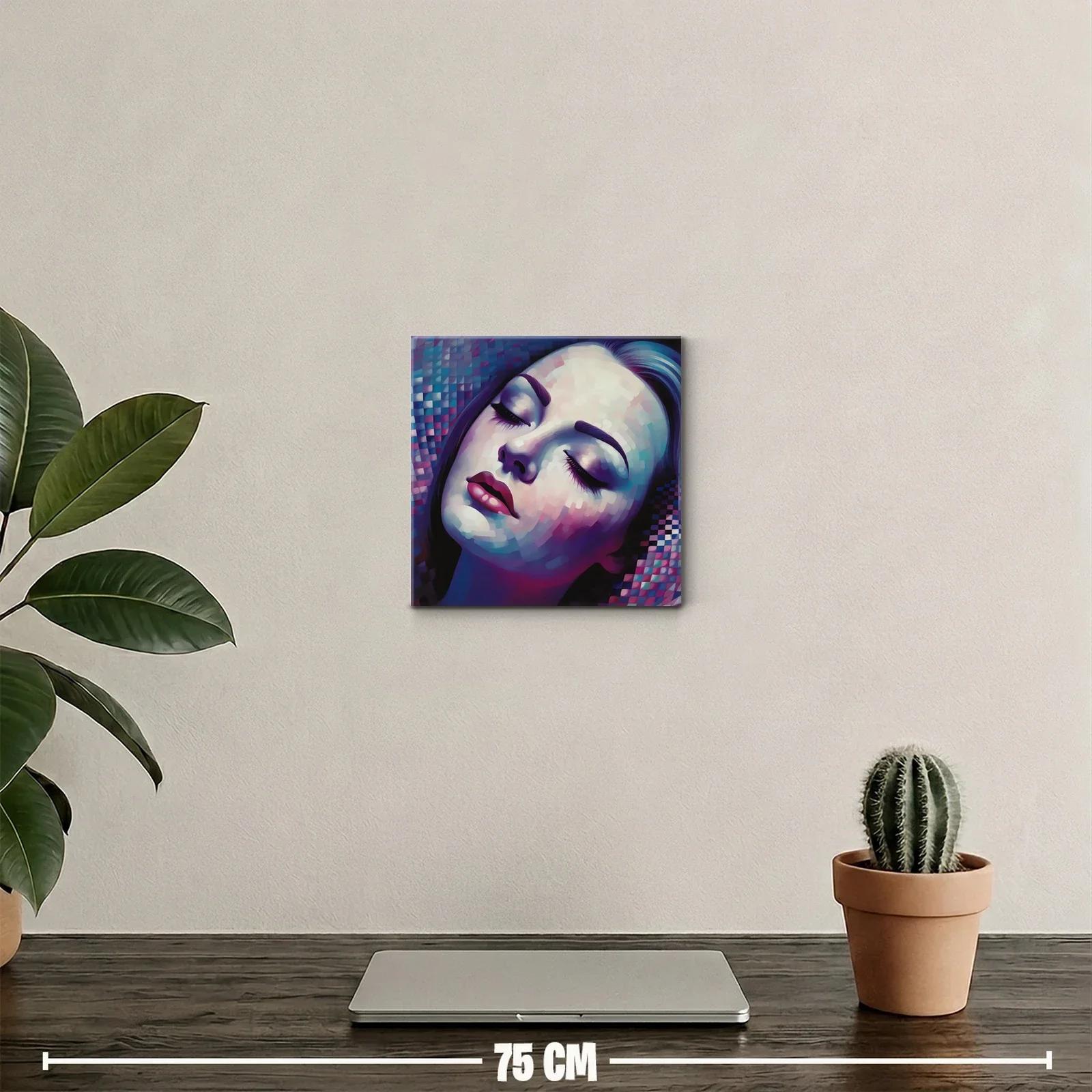 Rostro femenino en tonos violetas y azules suaves — miniatura 2
