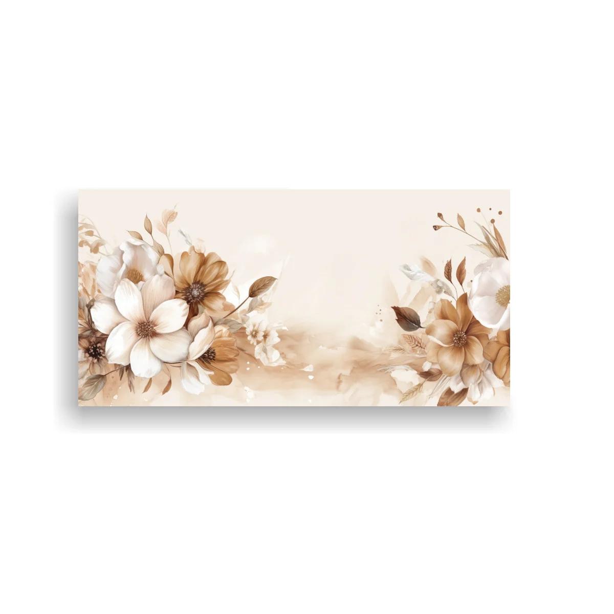 Cuadro flores blancas tipo magnolia con ramilletes laterales
