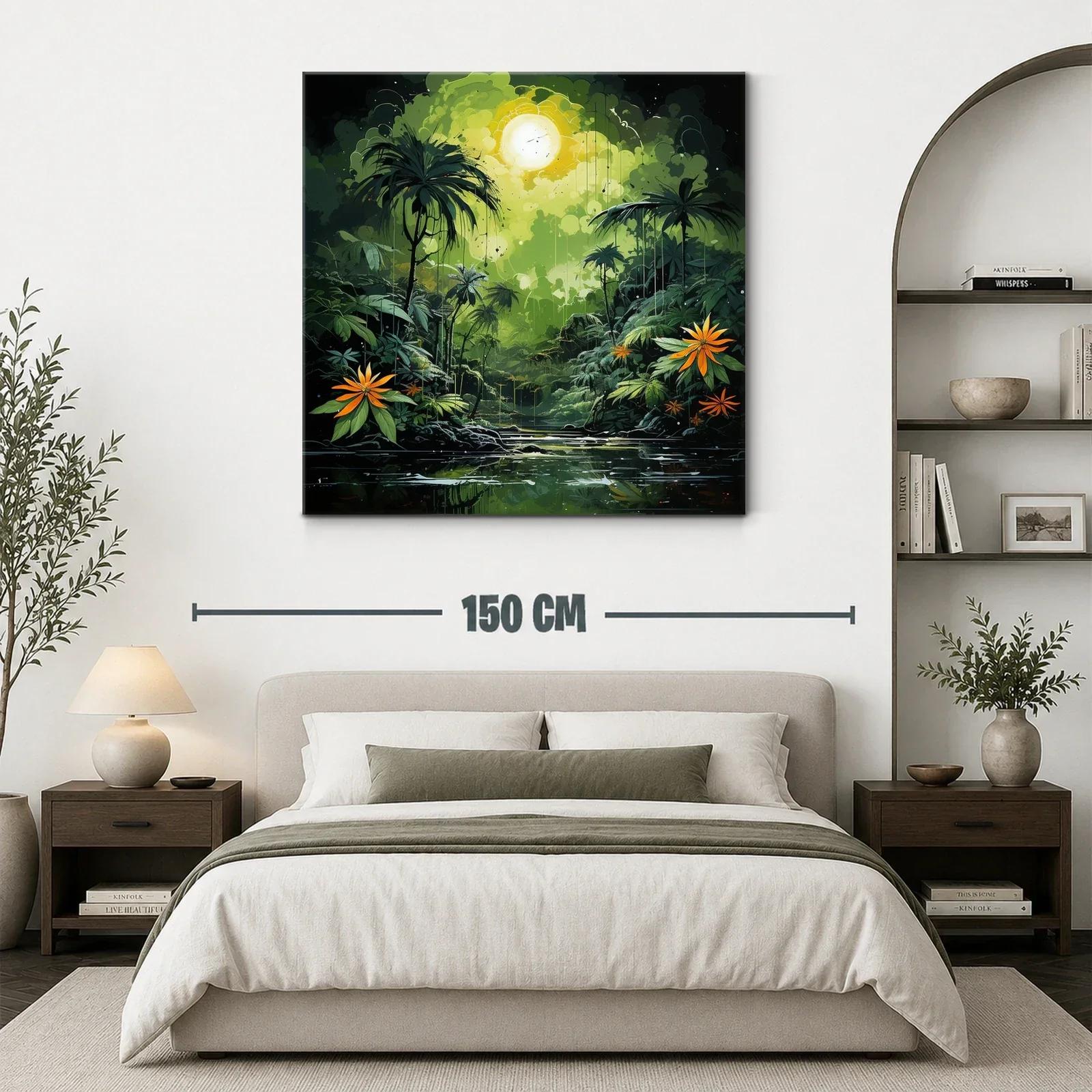 Paisaje selvático con vibrantes flores naranjas y luz intensa — miniatura 3