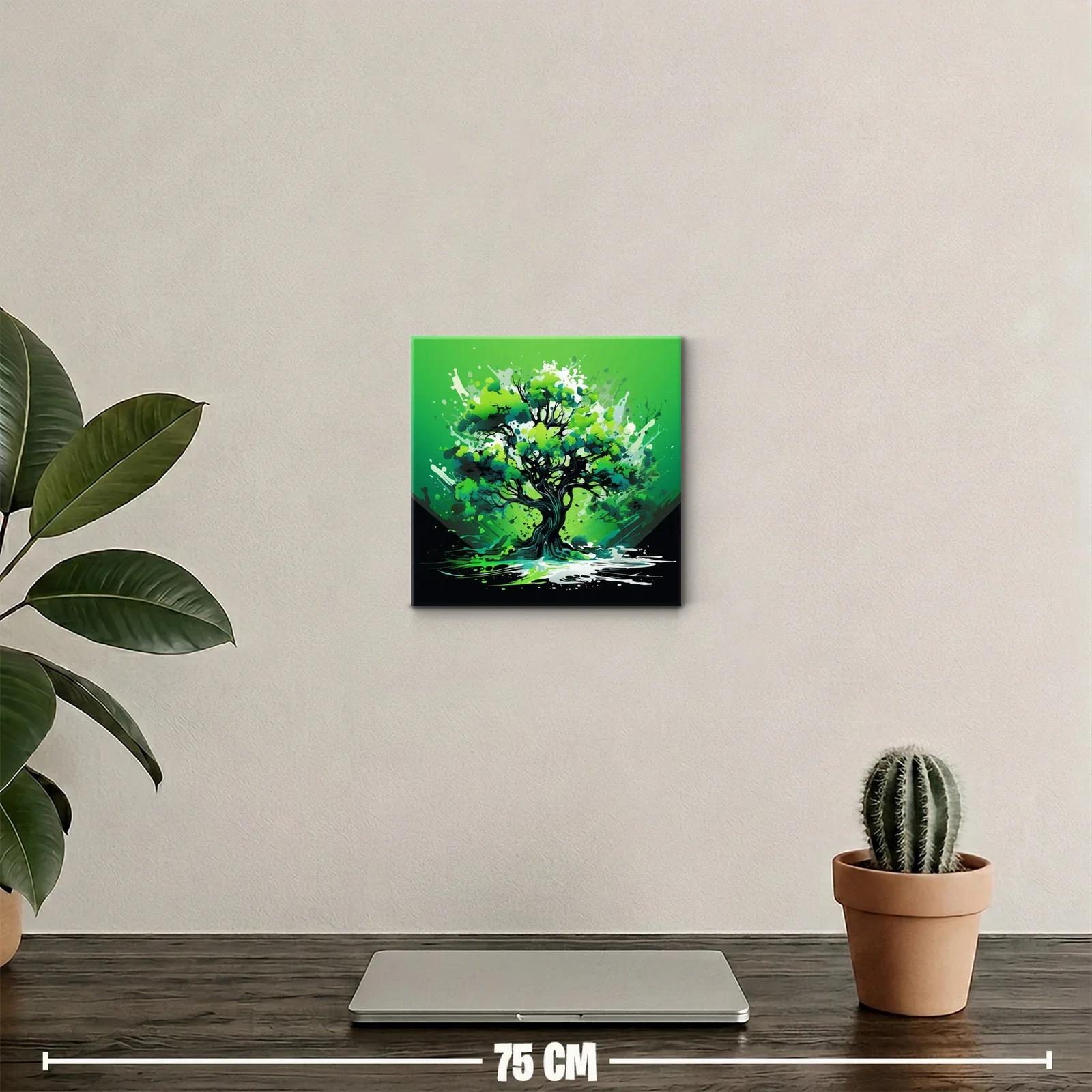 Árbol vibrante con explosión de verdes y energía dinámica — miniatura 2