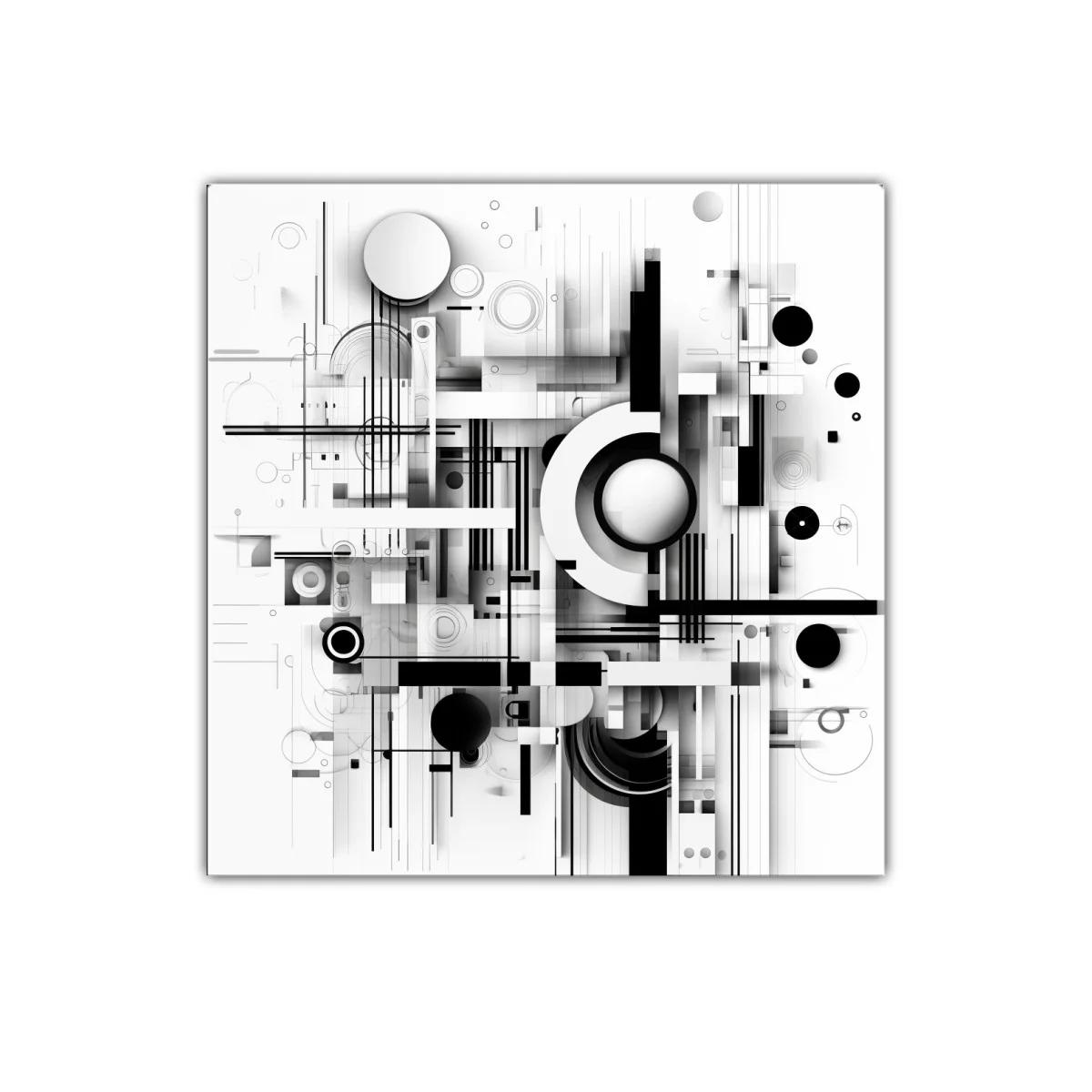 Composición geométrica abstracta en blanco y negro — imagen principal