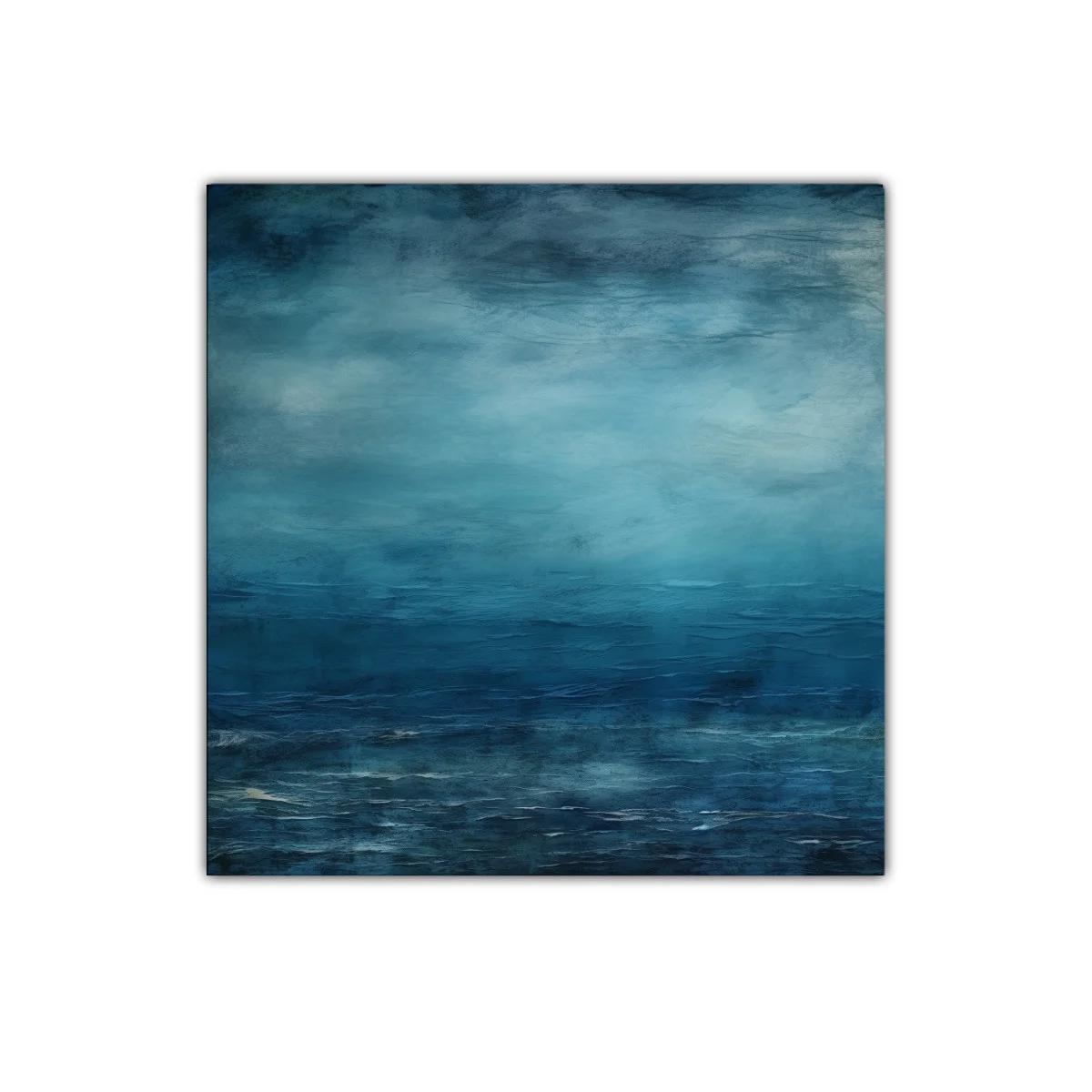 Cuadro abstracto en tonos azules para decoración moderna