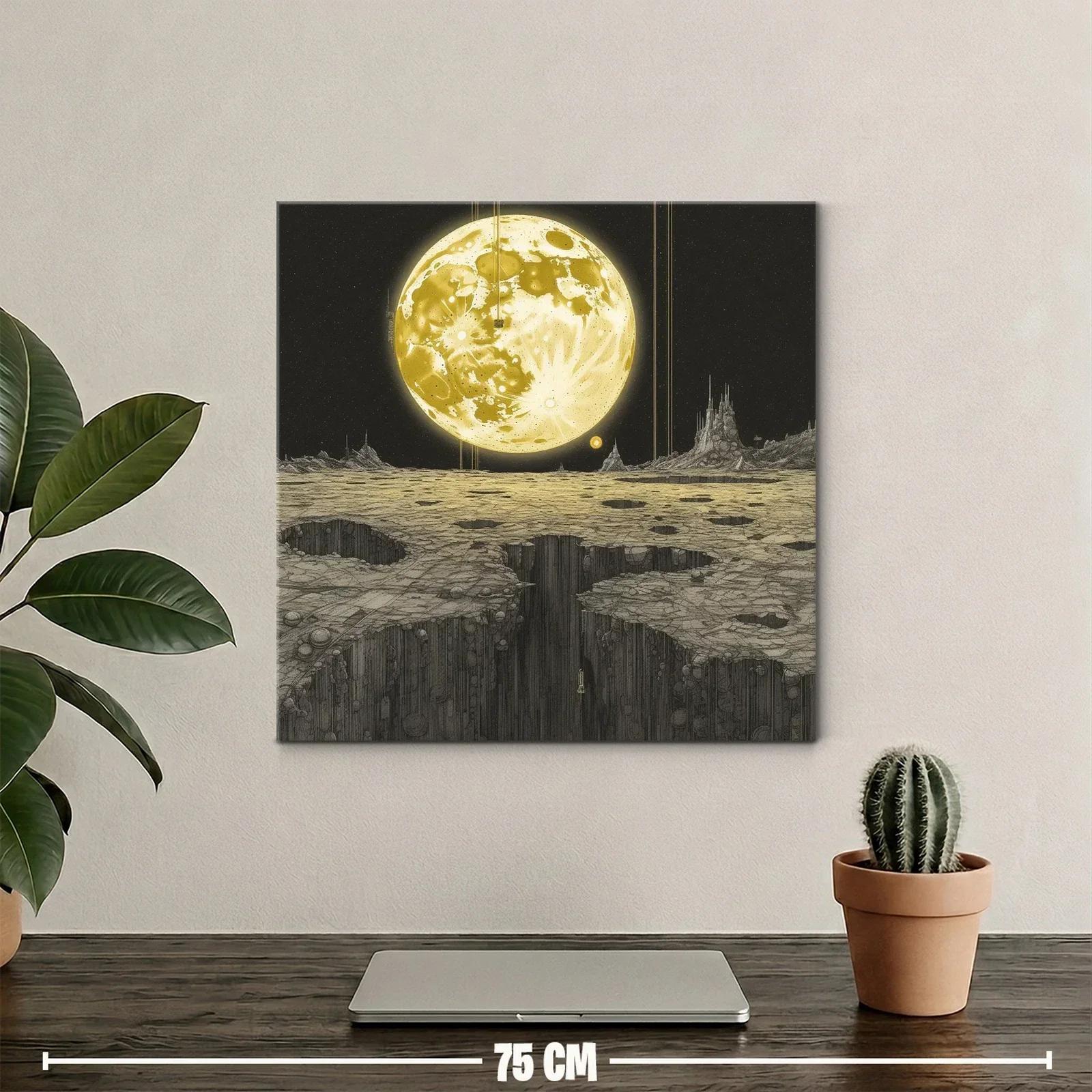 Paisaje lunar con visión futurista y luz dorada intensa — miniatura 2