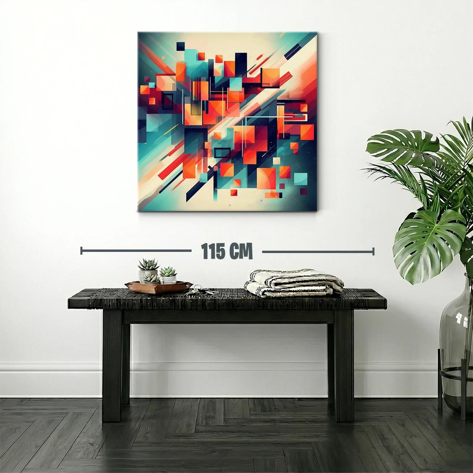 Composición abstracta vibrante con tonos cálidos y fríos — miniatura 2