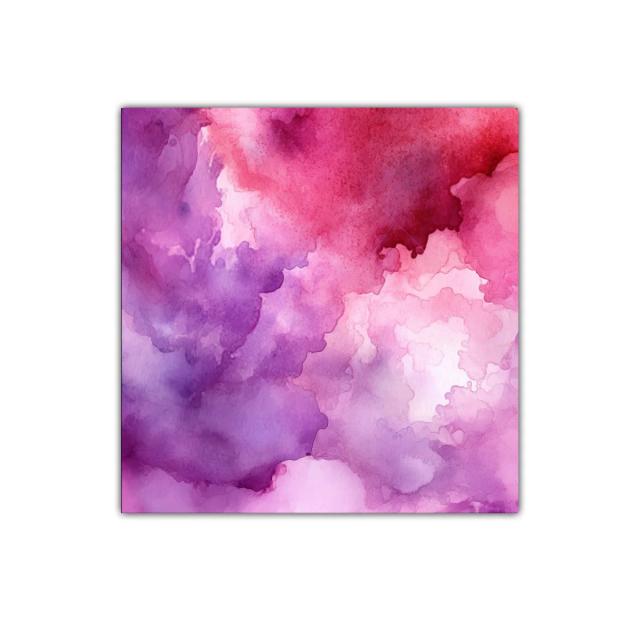 Cuadro abstracto en tonos rosas y morados para decoración moderna