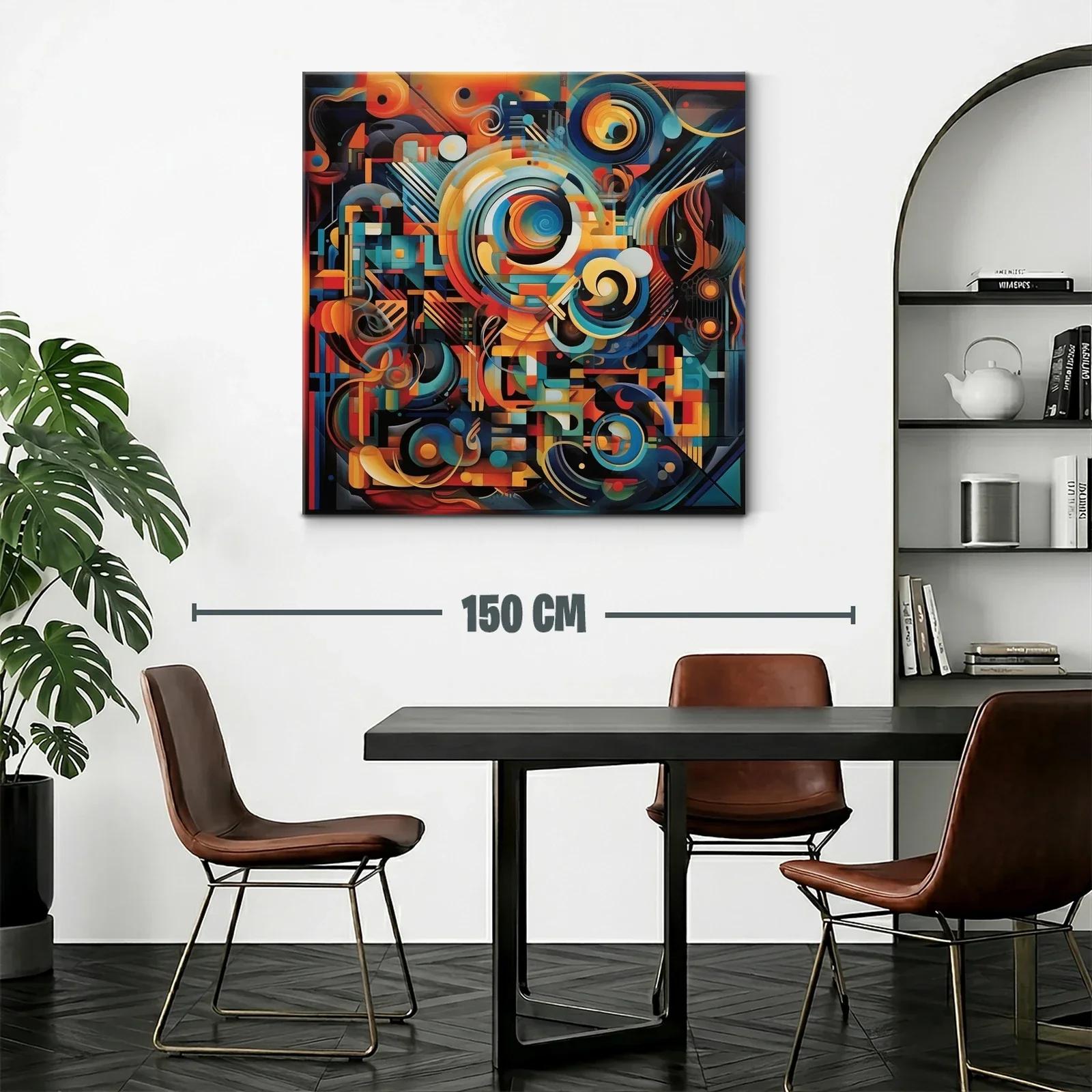 Composición abstracta con formas circulares y líneas dinámicas — miniatura 2