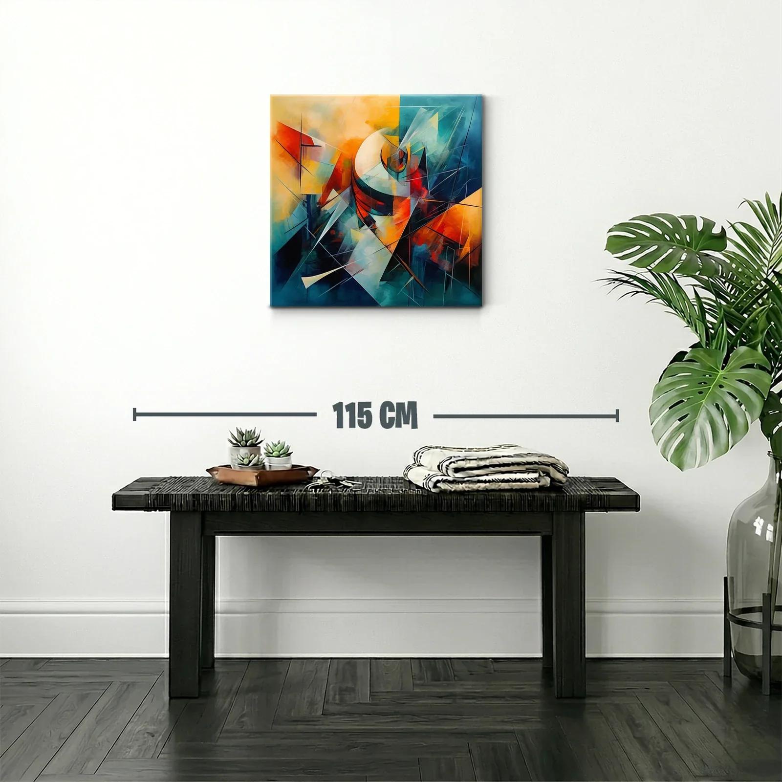 Composición abstracta en tonos cálidos y fríos vibrantes — miniatura 2