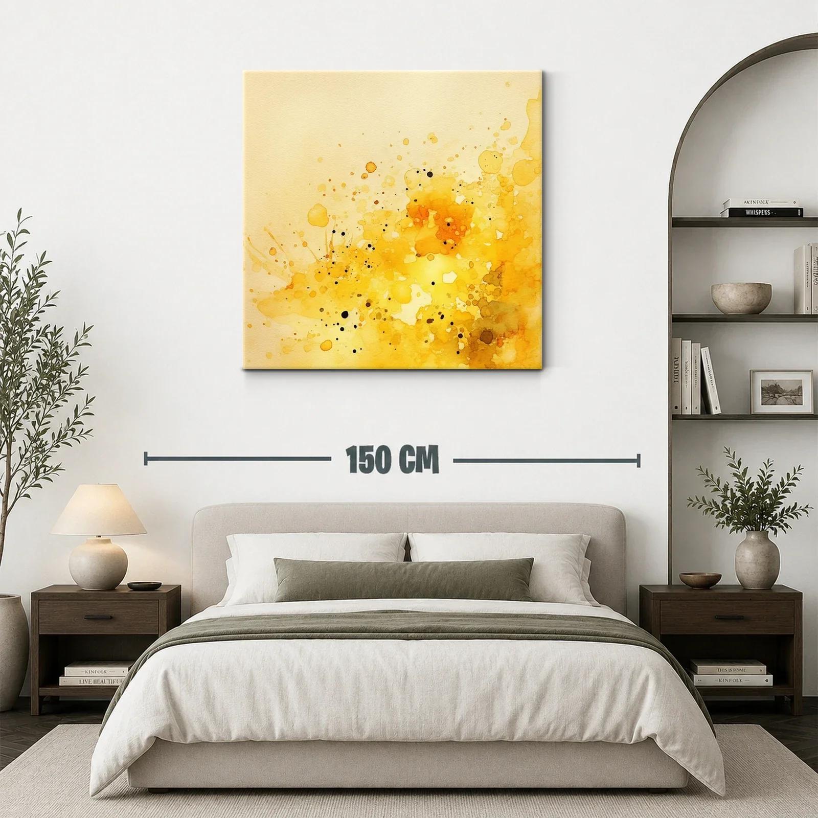 Cuadro abstracto en tonos cálidos y dorados — miniatura 3