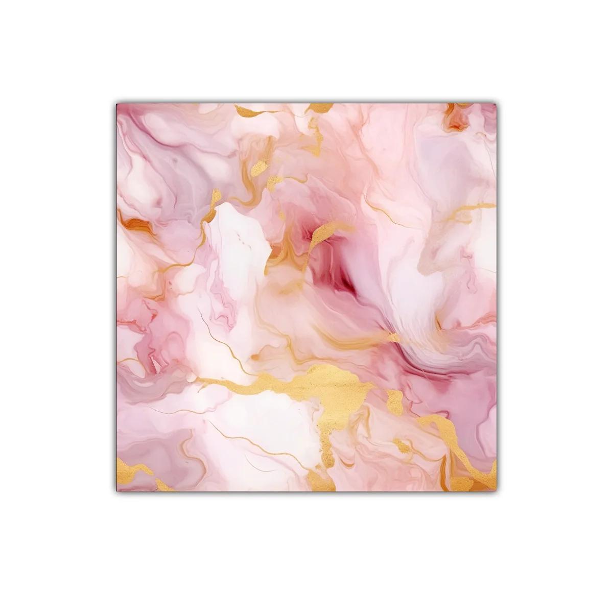 Cuadro decorativo con tonos rosas y dorados elegantes — miniatura 1