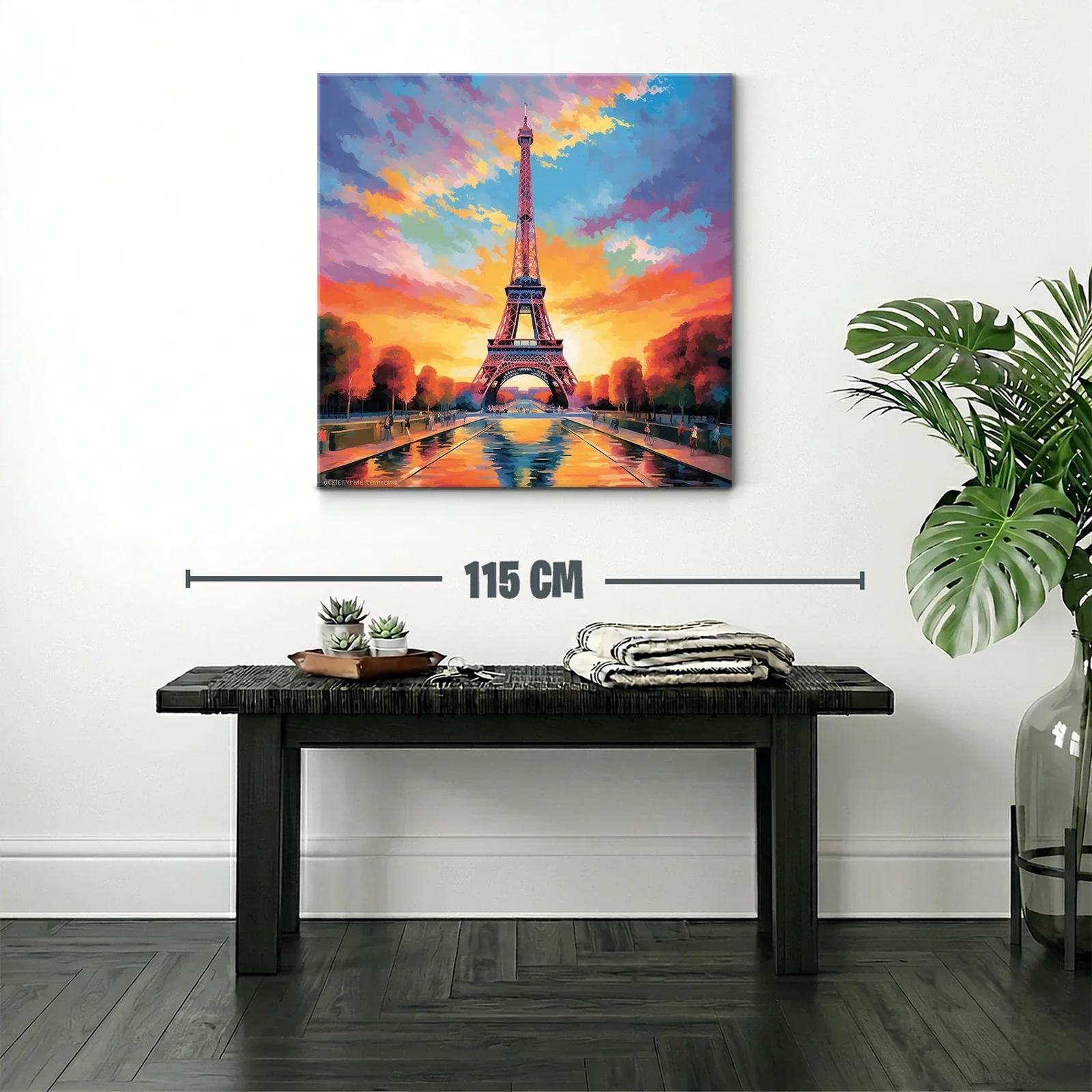 Atardecer vibrante en la torre de París — miniatura 2