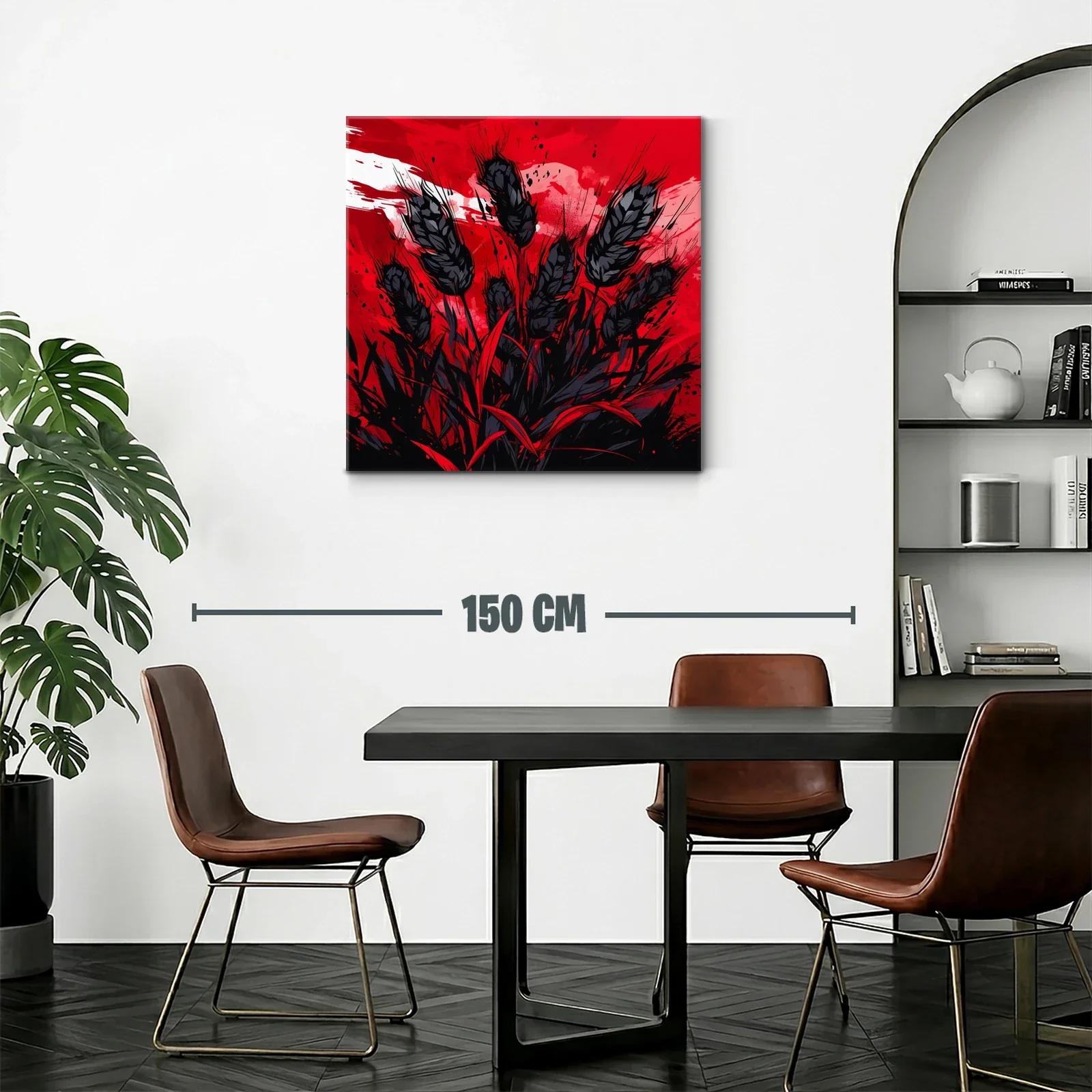 Impactante composición floral en rojo y negro vibrante — miniatura 2