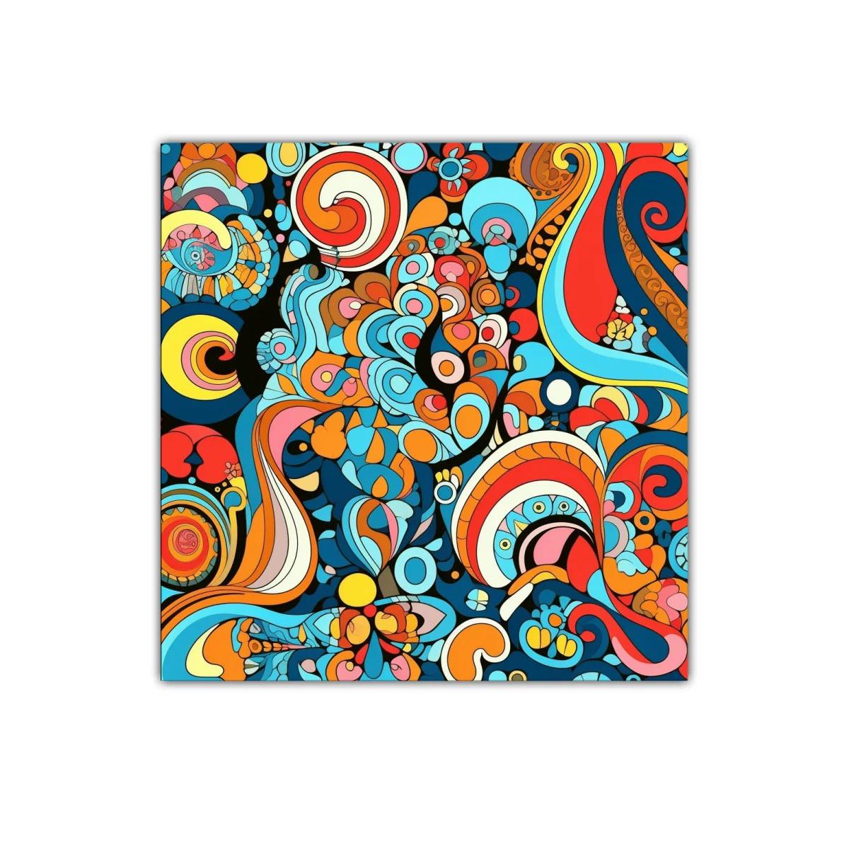 Cuadro vibrante con patrones abstractos y colores intensos — imagen principal