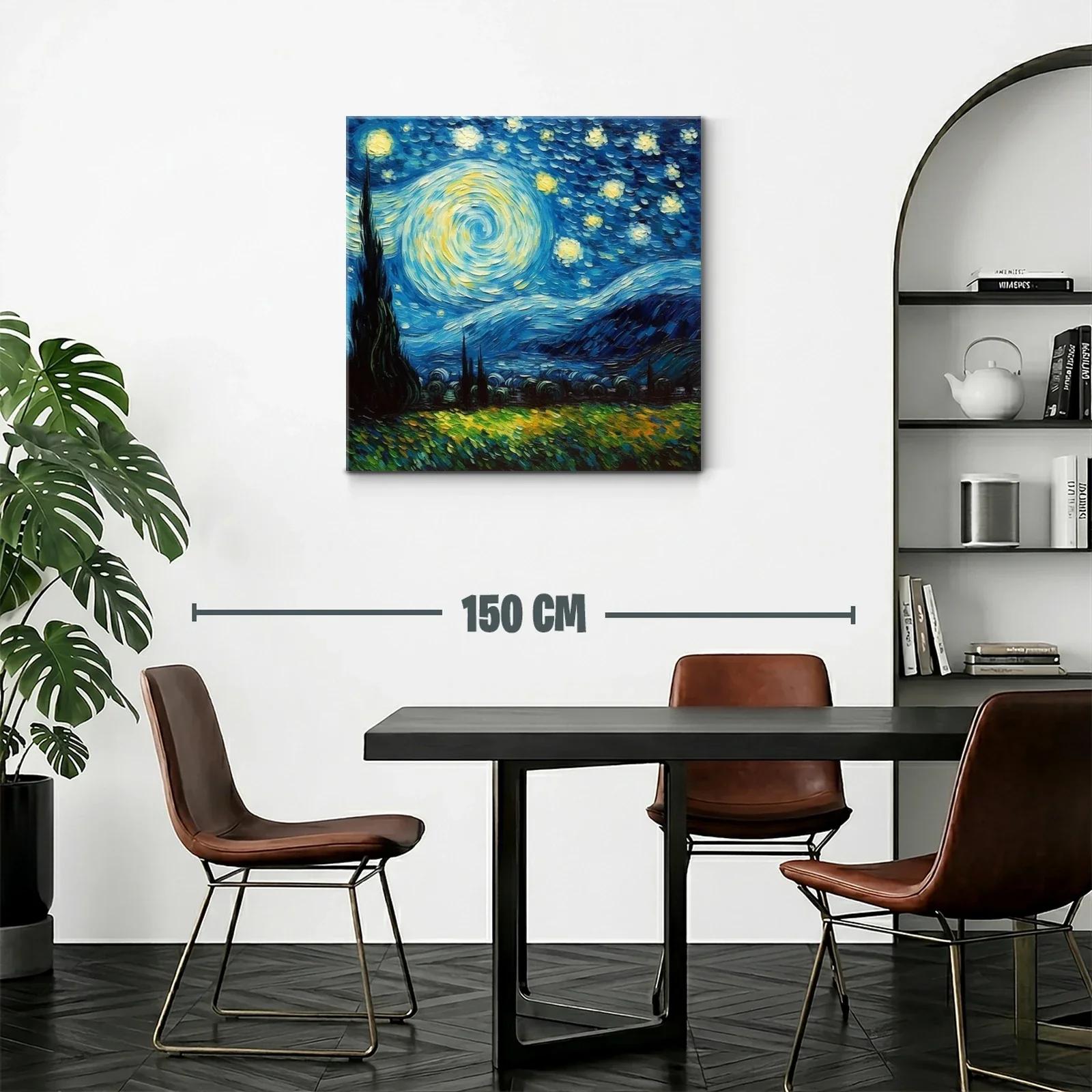 Paisaje nocturno con cielo estrellado y brillo vibrante — miniatura 2