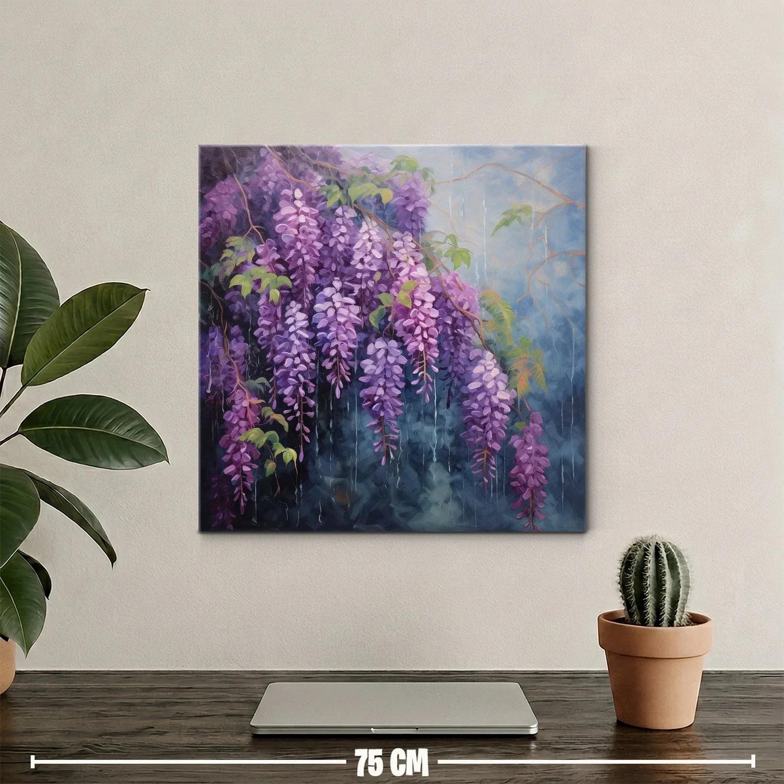 Elegancia floral en cascada con tonos violetas y verdes — miniatura 2