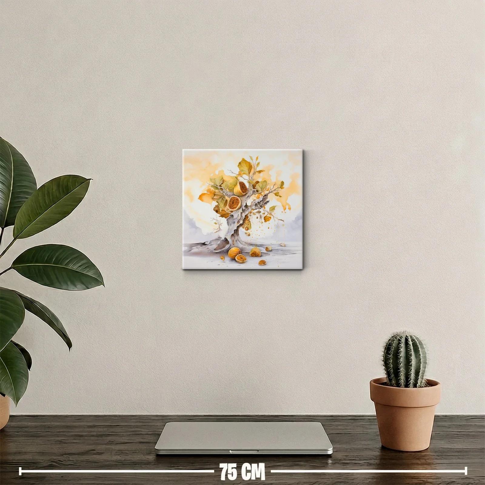 Composición artística de higo y árbol en tonos cálidos — miniatura 2