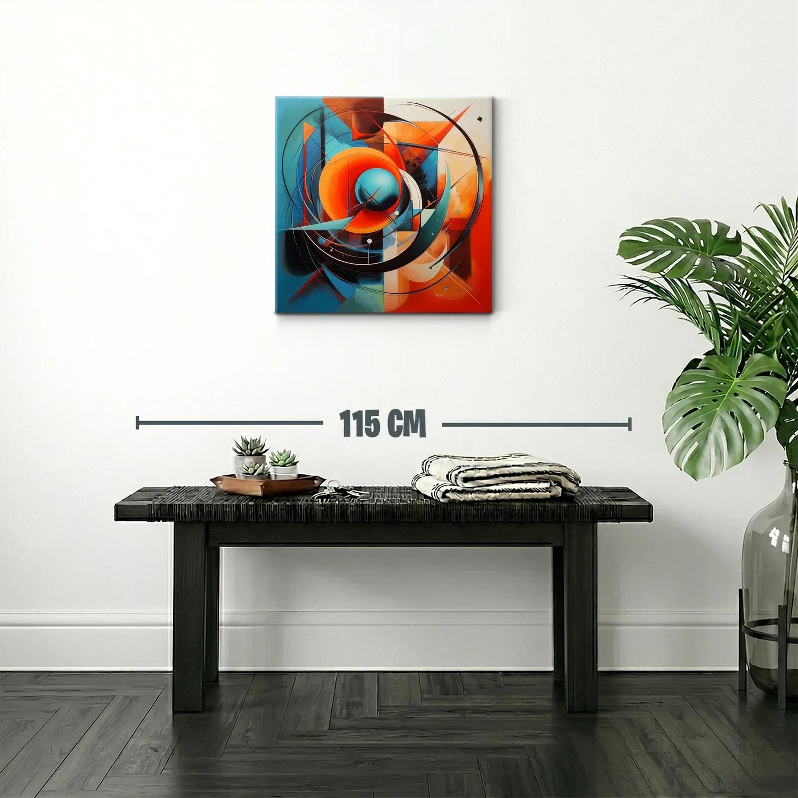 Composición abstracta con círculos y tonos cálidos y fríos — miniatura 2