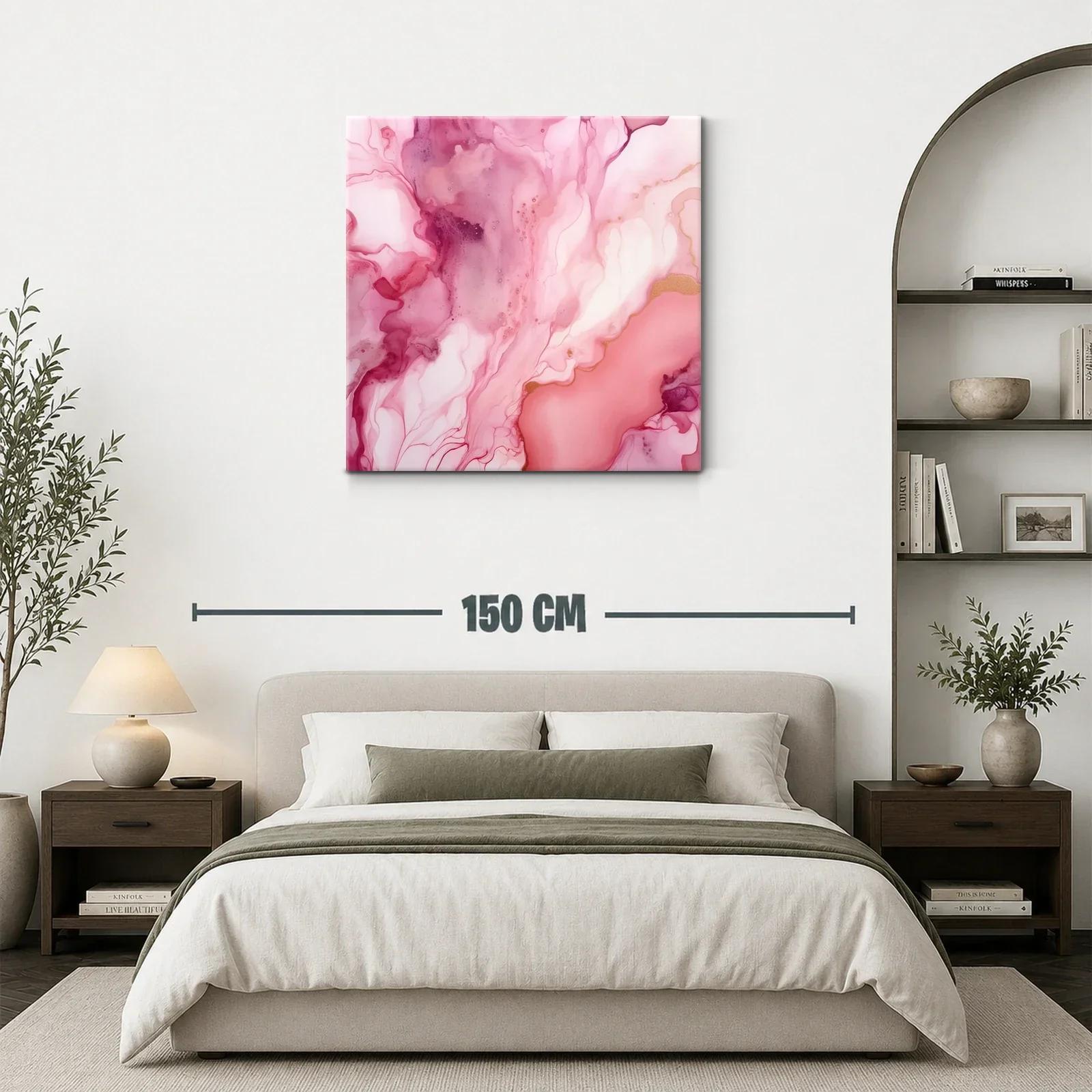 Abstracto fluido en tonos rosas con toques dorados suaves — miniatura 3