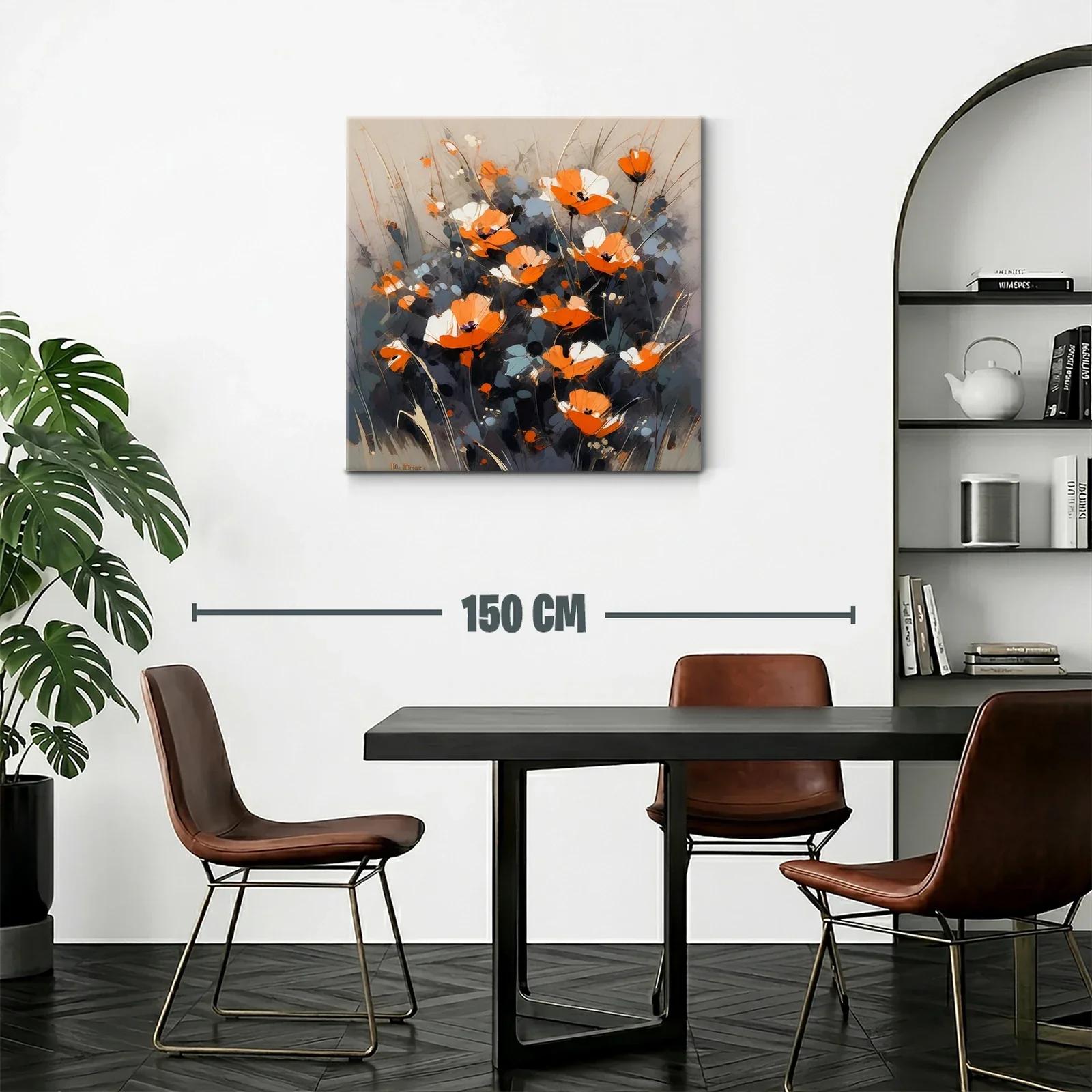 Flores naranjas y blancas con fondo gris elegante — miniatura 2