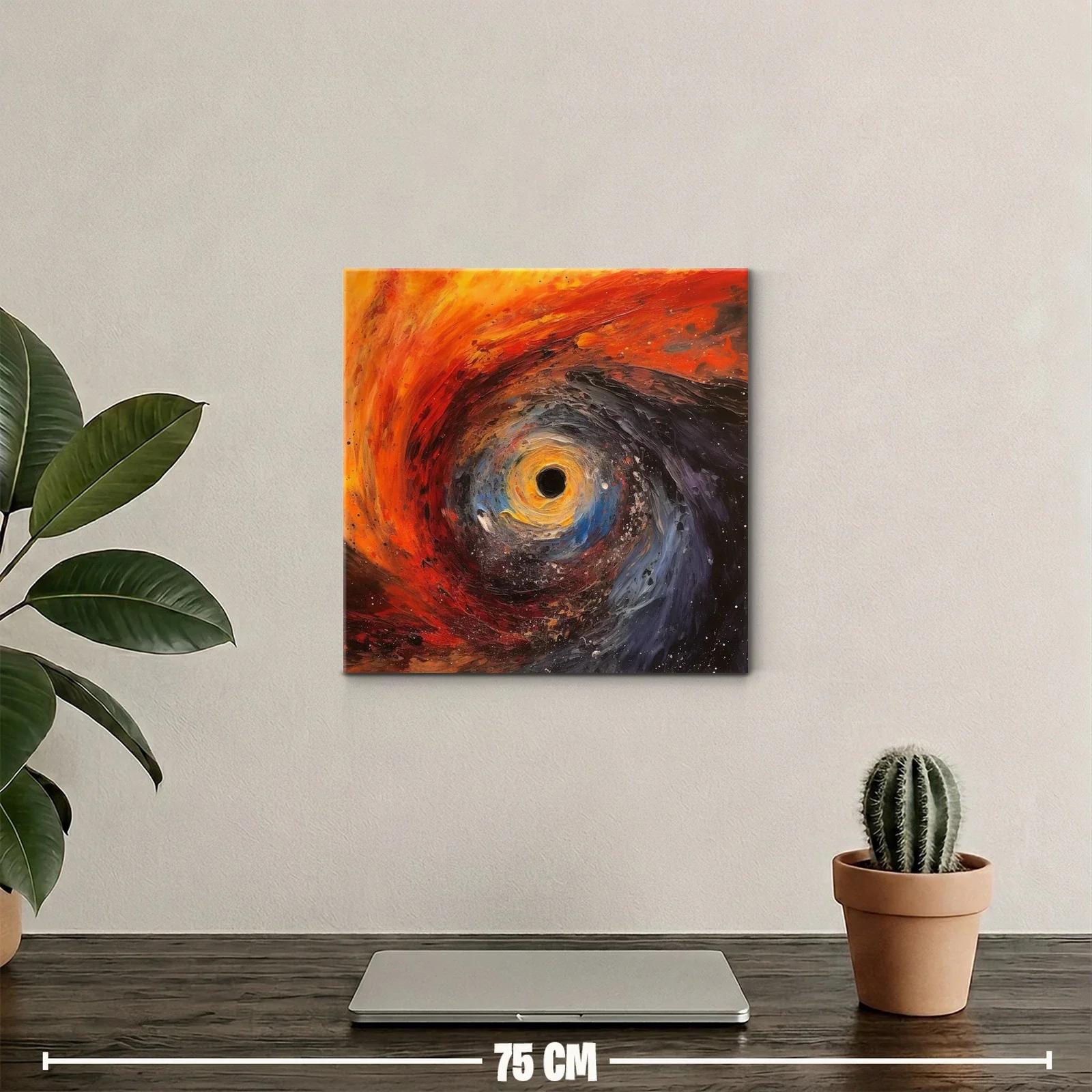 Cuadro abstracto de remolino cósmico en tonos intensos — miniatura 2