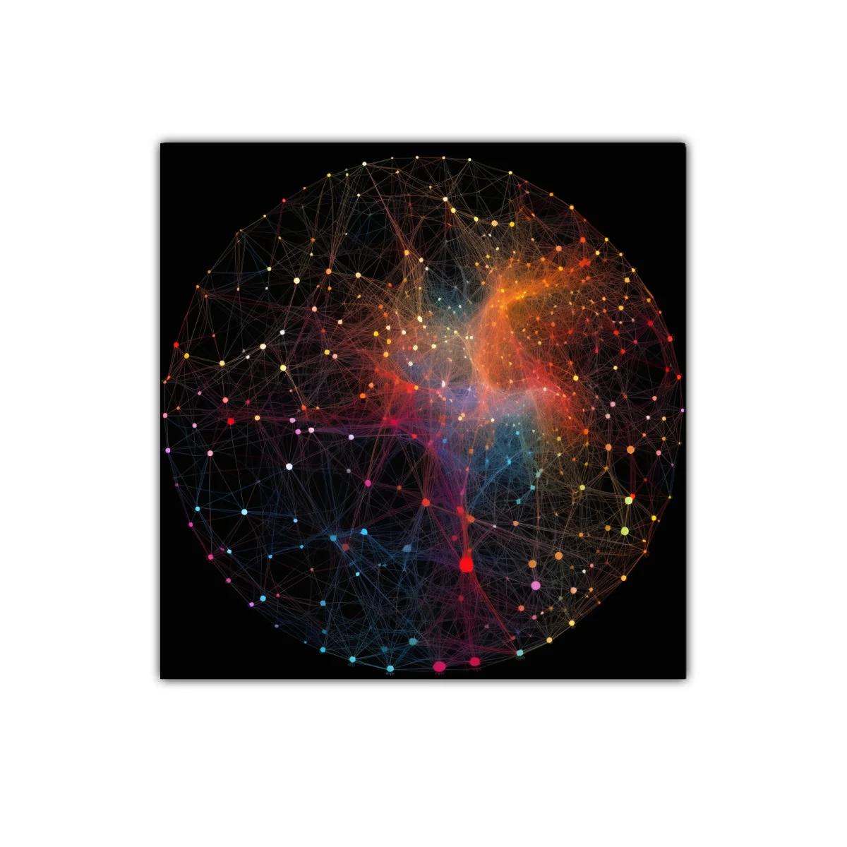 Cuadro abstracto moderno red de color y conexiones vibrantes — imagen principal