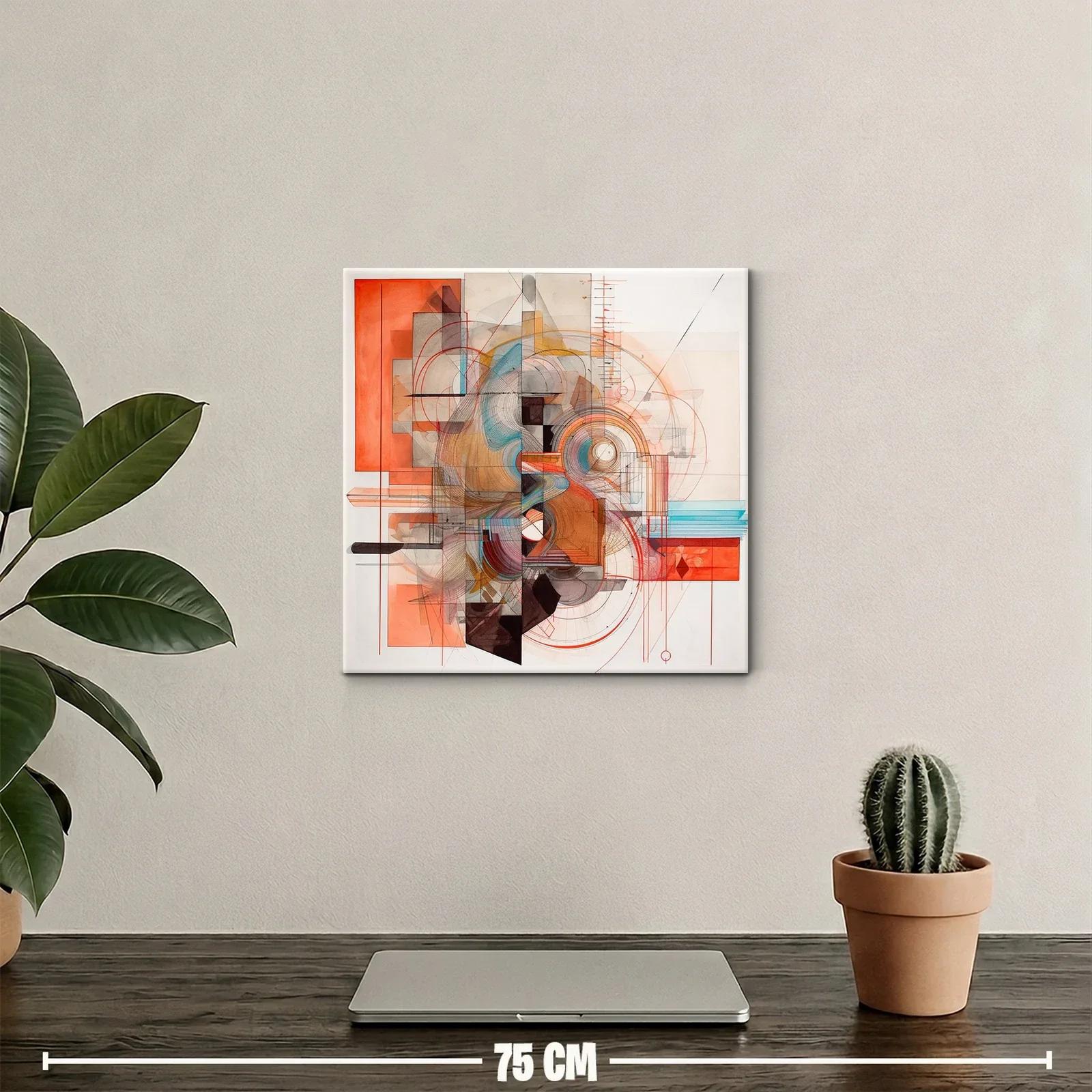 Composición geométrica con tonos cálidos y contrastes vibrantes — miniatura 2
