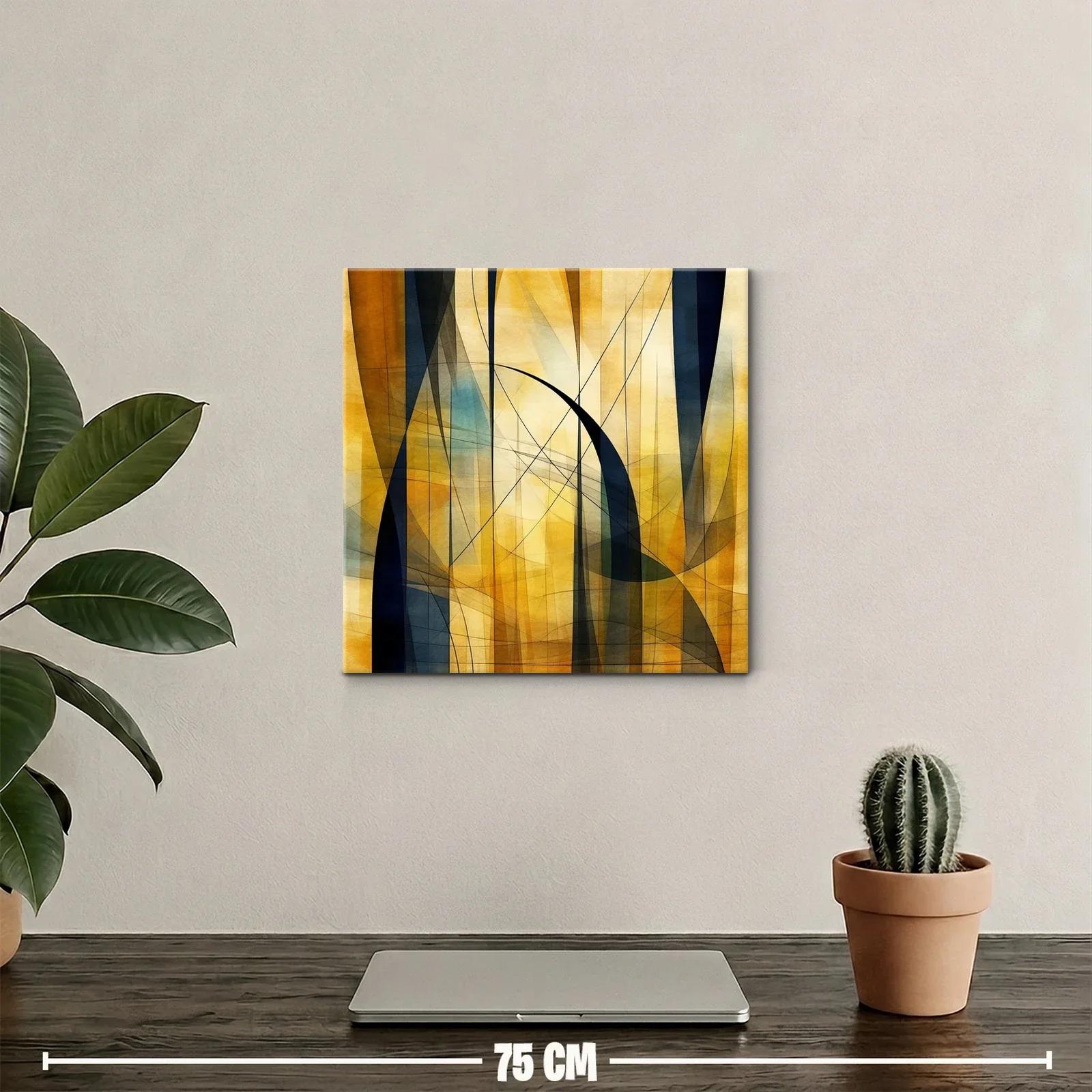 Composición abstracta en tonos cálidos y azulados — miniatura 2