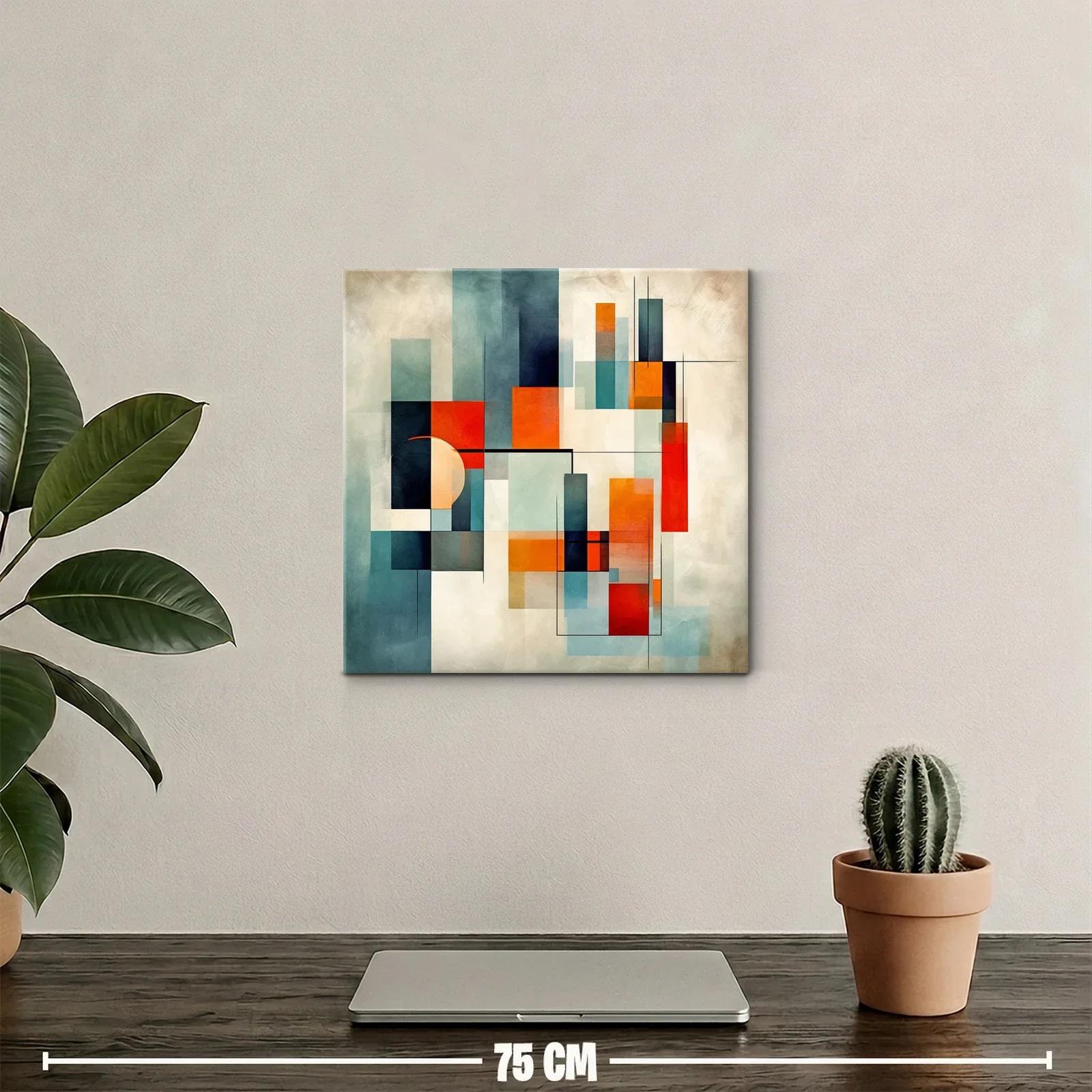 Composición geométrica vibrante con tonos cálidos y fríos — miniatura 2