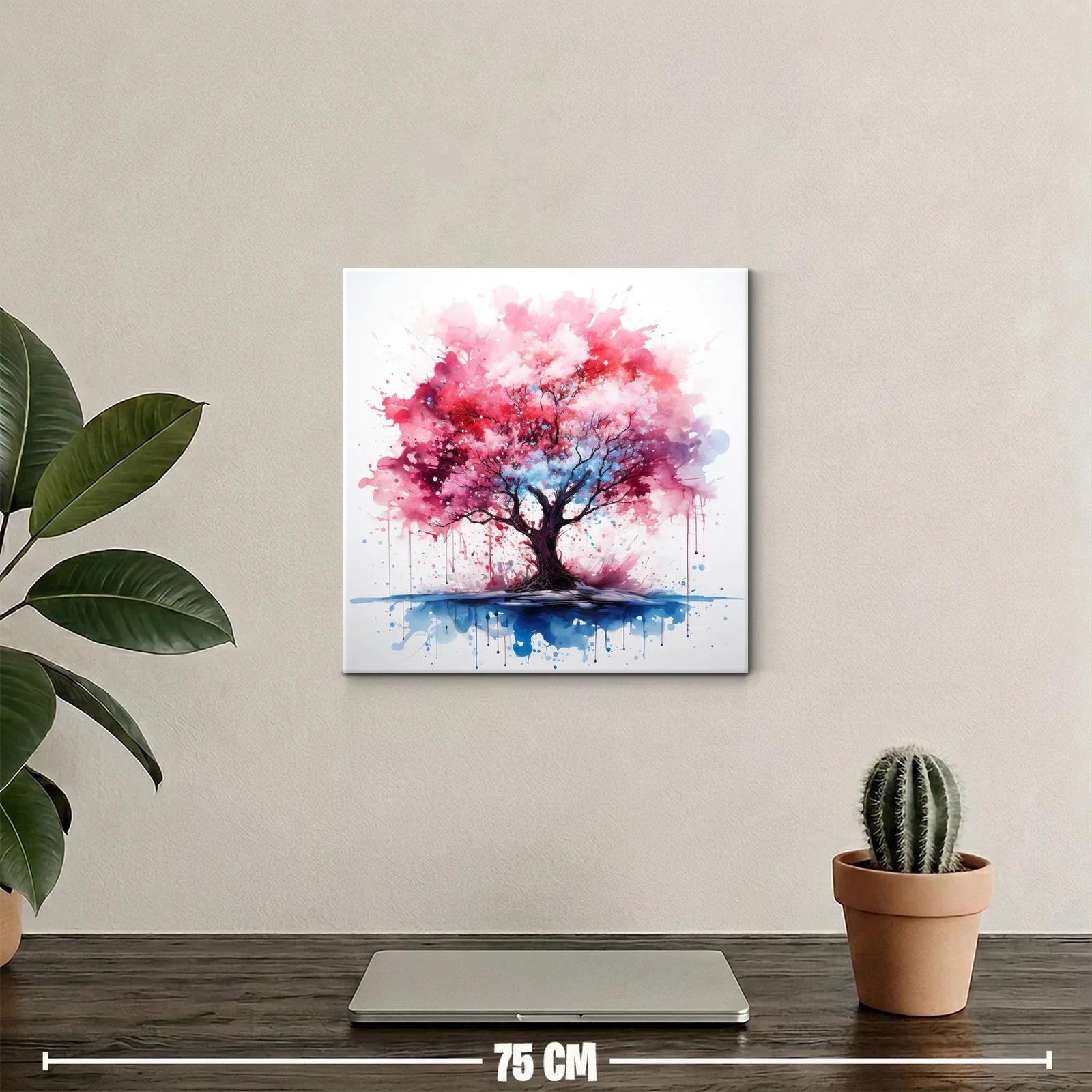 Árbol vibrante entre tonos rosas y azulados — miniatura 2