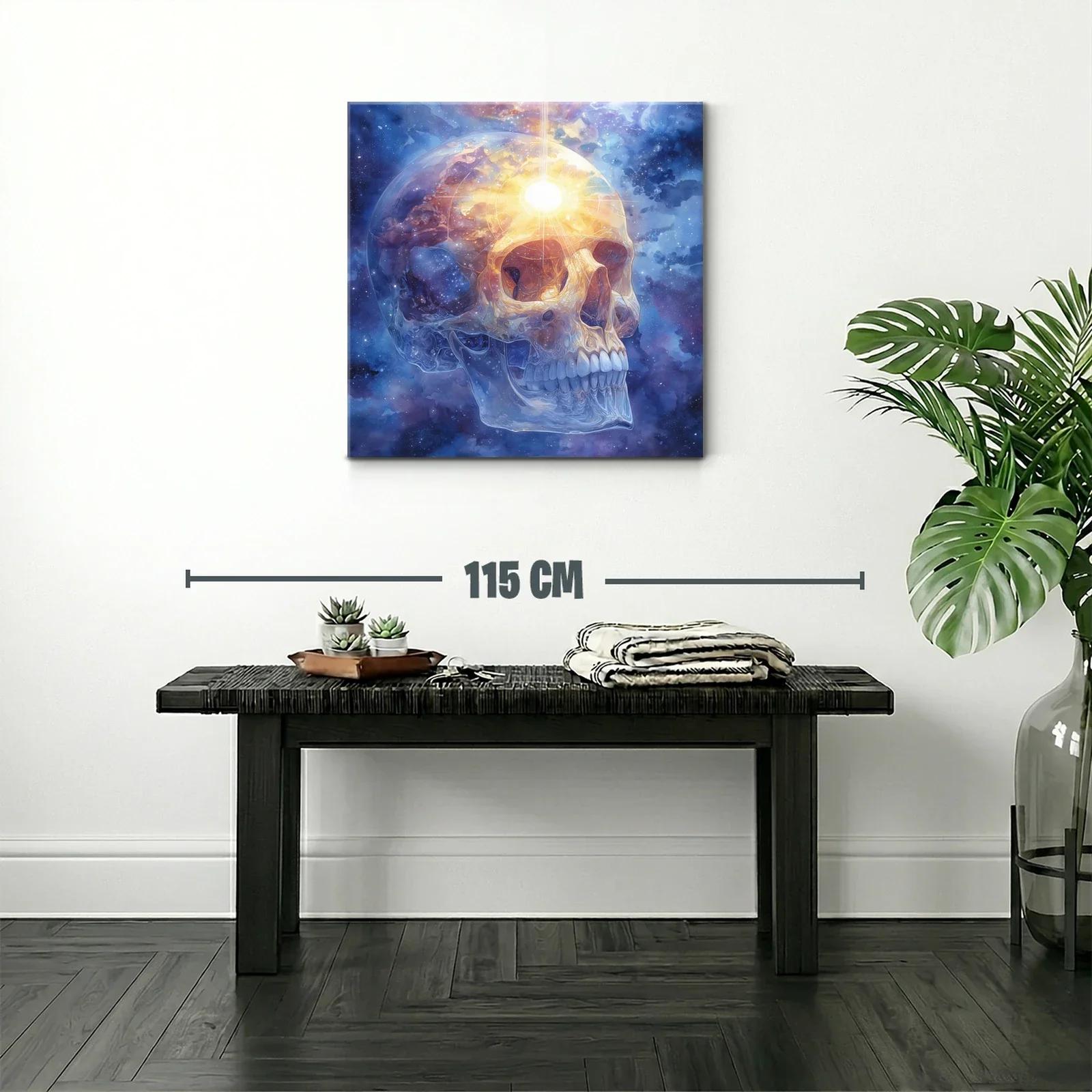 Calavera luminosa en universo cósmico vibrante — miniatura 2