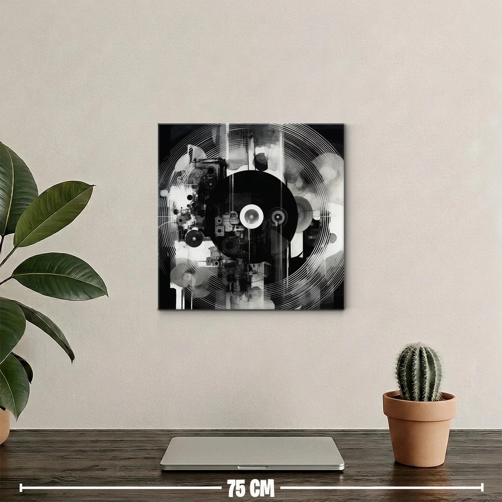 Arte abstracto moderno en contraste monocromo elegante — miniatura 2