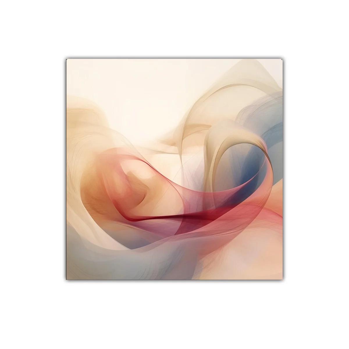 Composición abstracta en tonos cálidos y suaves formas ondulantes