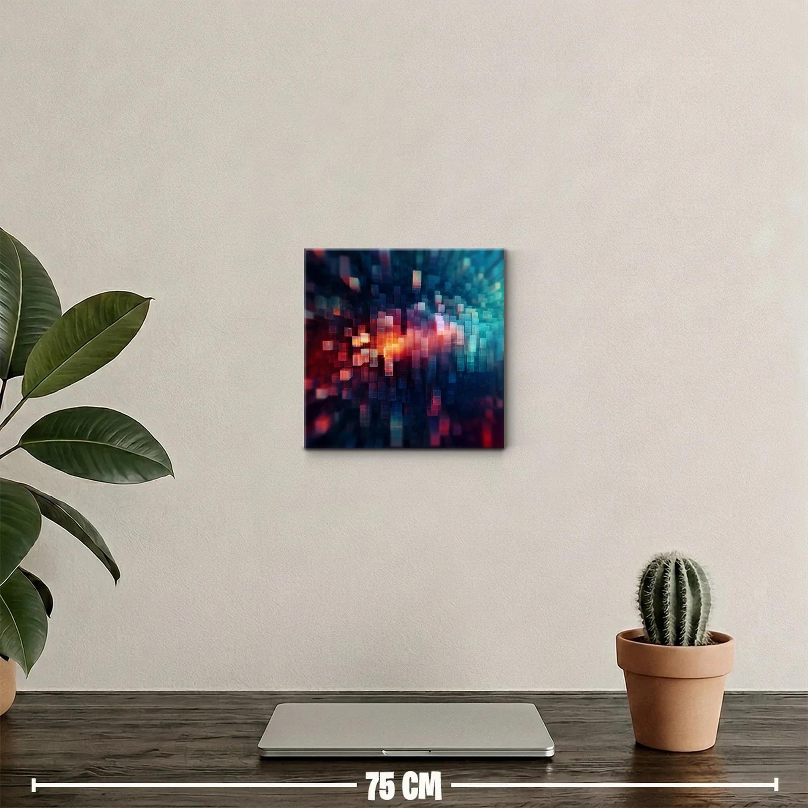 Cuadro abstracto de luces geométricas en colores vibrantes — miniatura 2