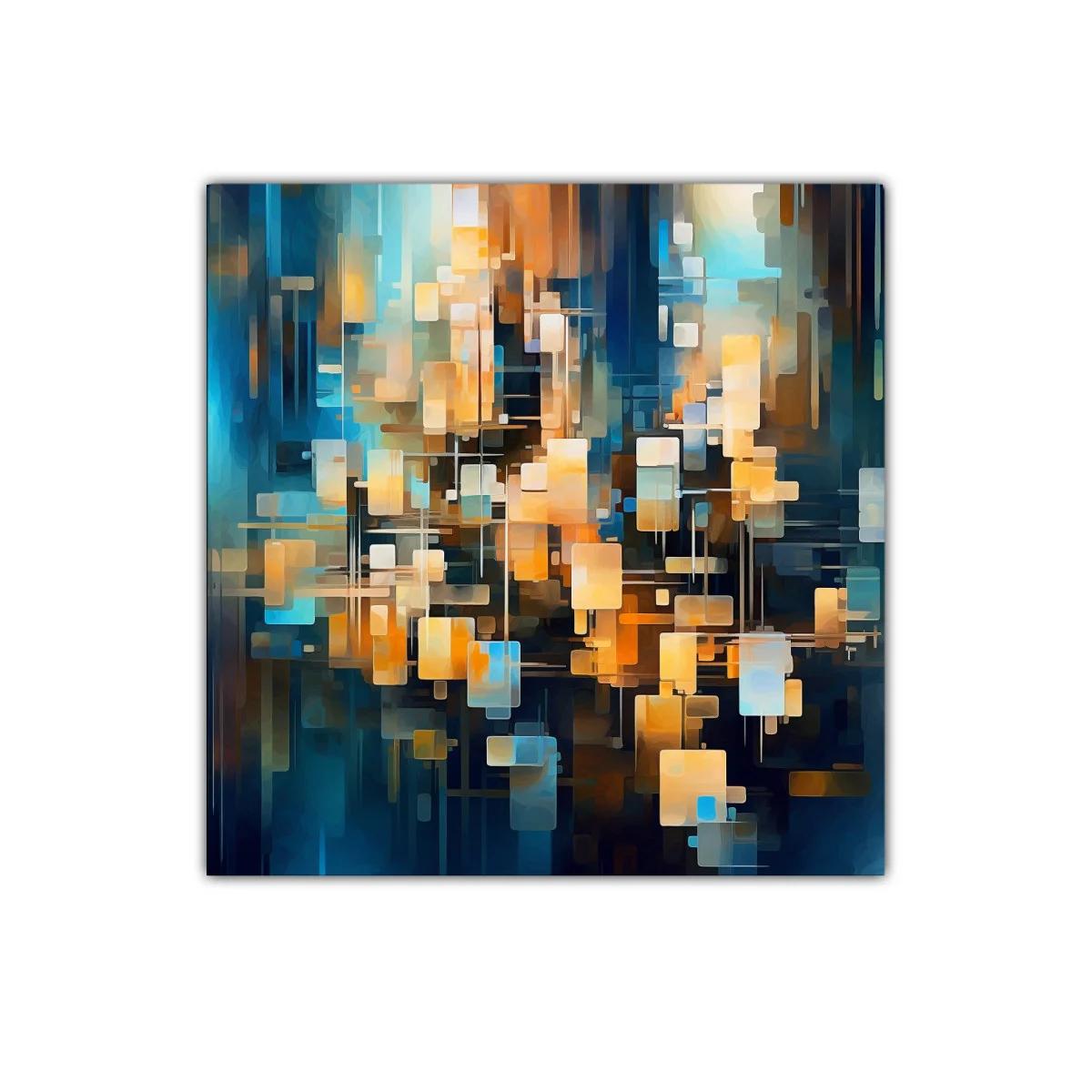 Cuadro abstracto con formas geométricas y colores vibrantes — imagen principal
