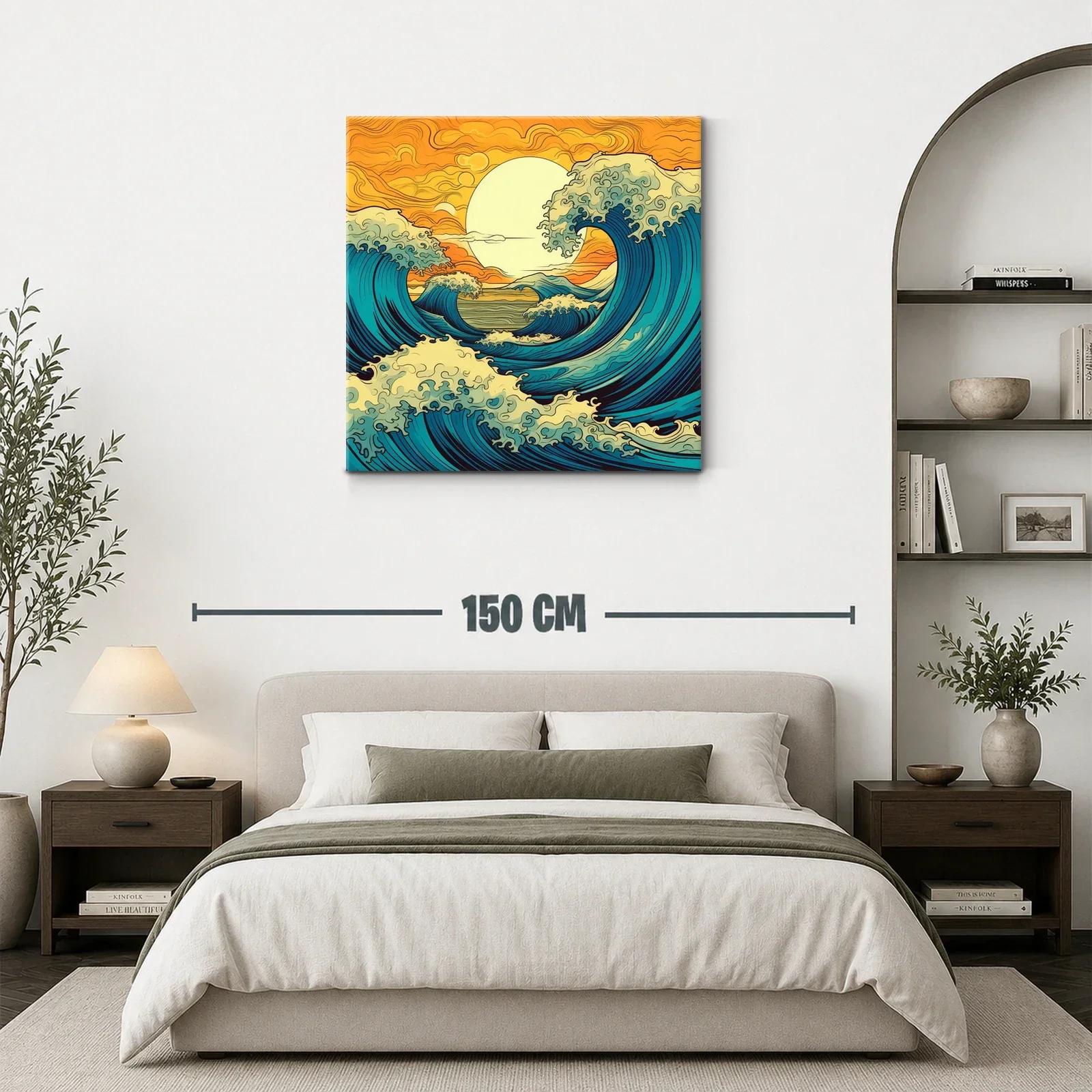 Olas vibrantes bajo un sol dorado en movimiento continuo — miniatura 3