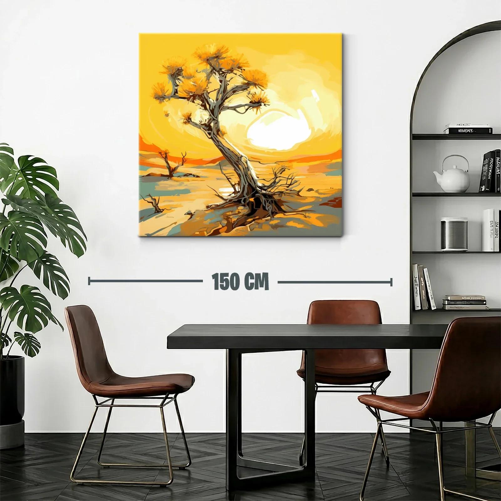 Árbol solitario en paisaje desértico iluminado al atardecer — miniatura 2