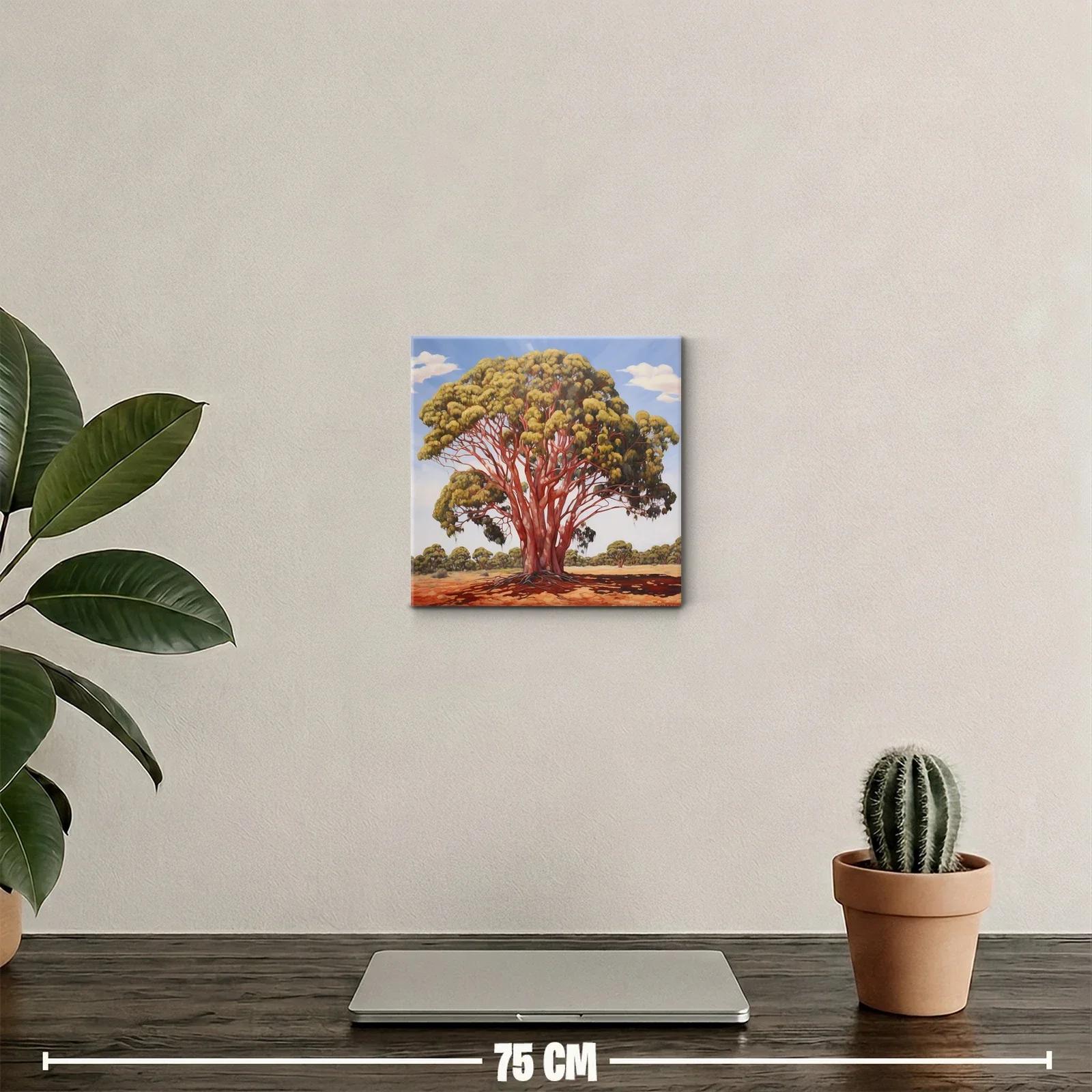 Impresionante árbol con tronco rojo sobre paisaje soleado — miniatura 2