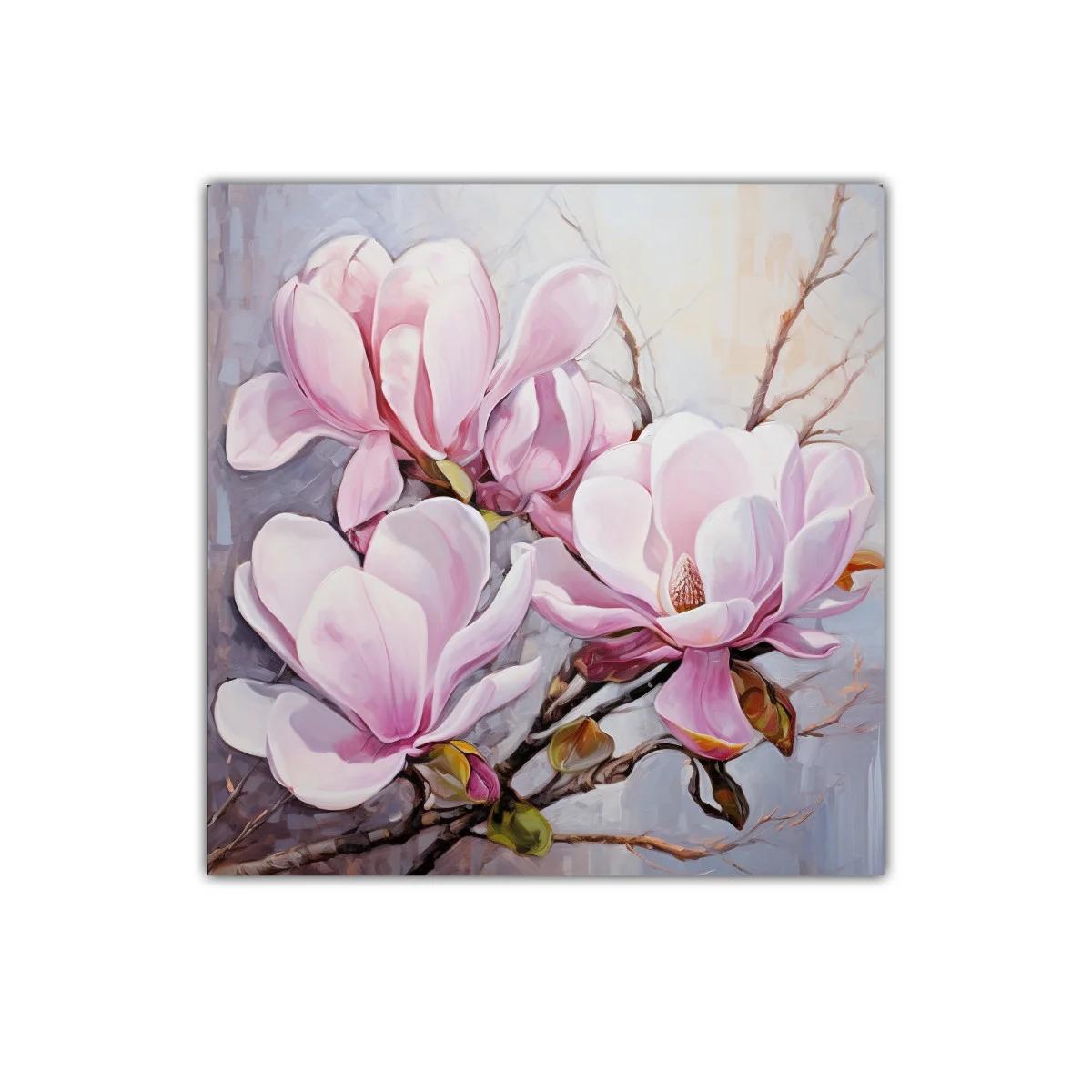 Delicadas flores de magnolia en tonos rosados y blancos