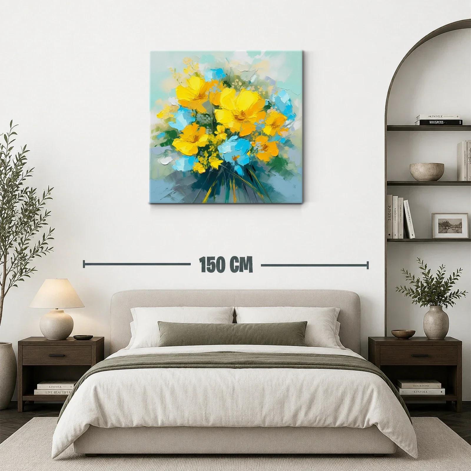 Brillante ramo de flores amarillas y azules vibrantes — miniatura 3