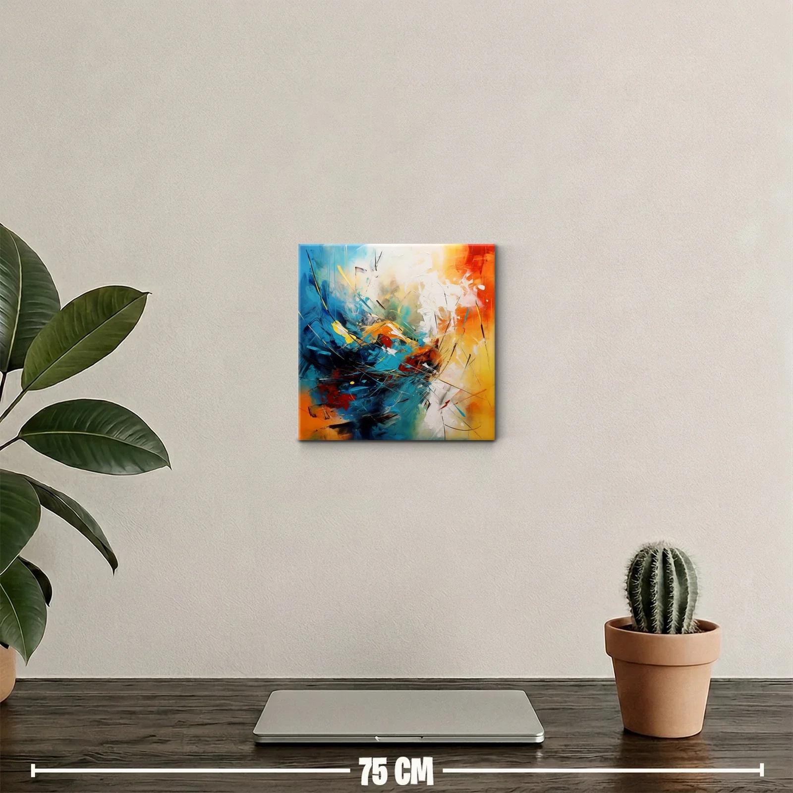 Cuadro abstracto con explosión vibrante de colores — miniatura 2