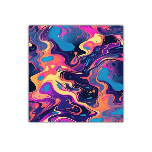 Cuadro abstracto con explosión de colores vibrantes