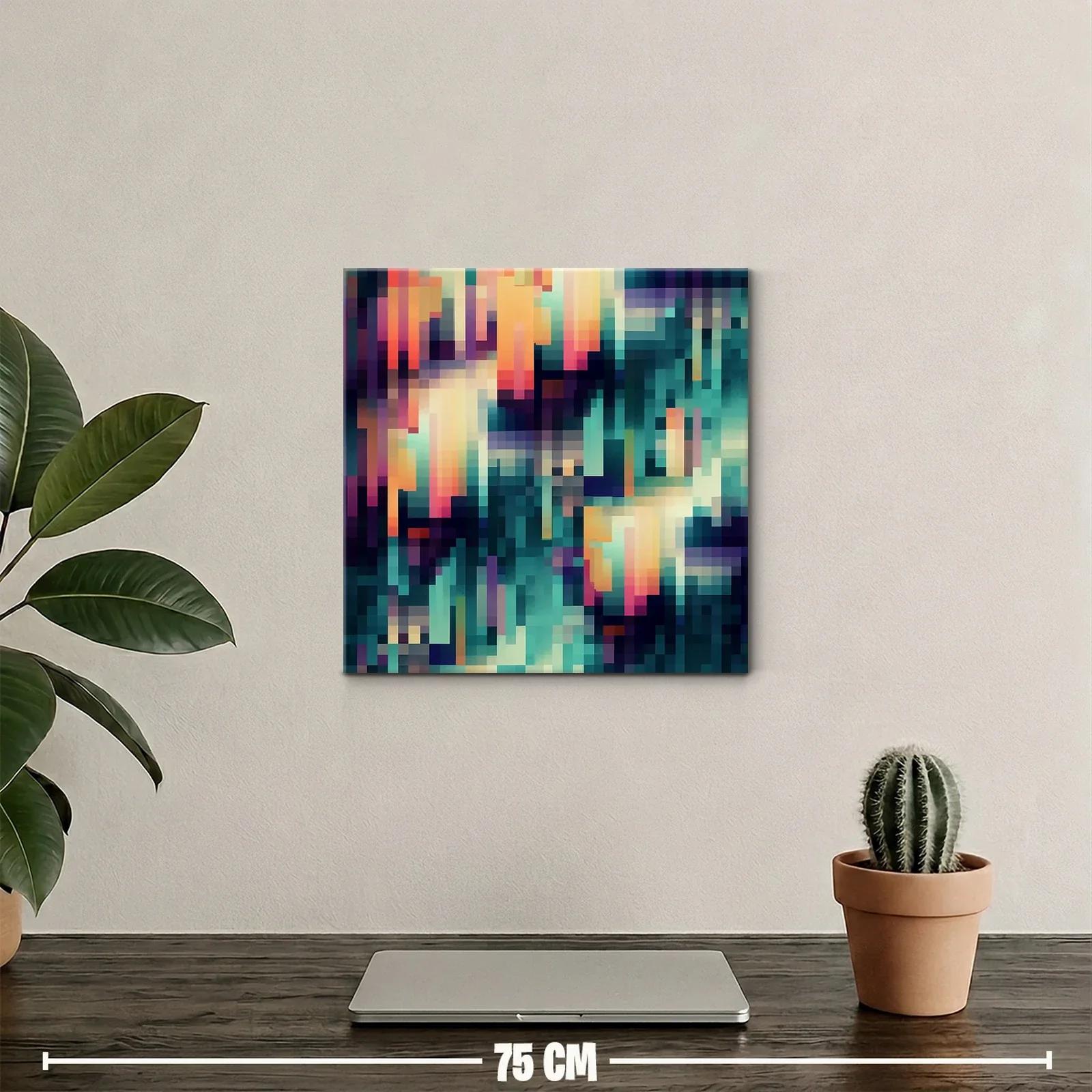 Composición abstracta en tonos cálidos y fríos vibrantes — miniatura 2