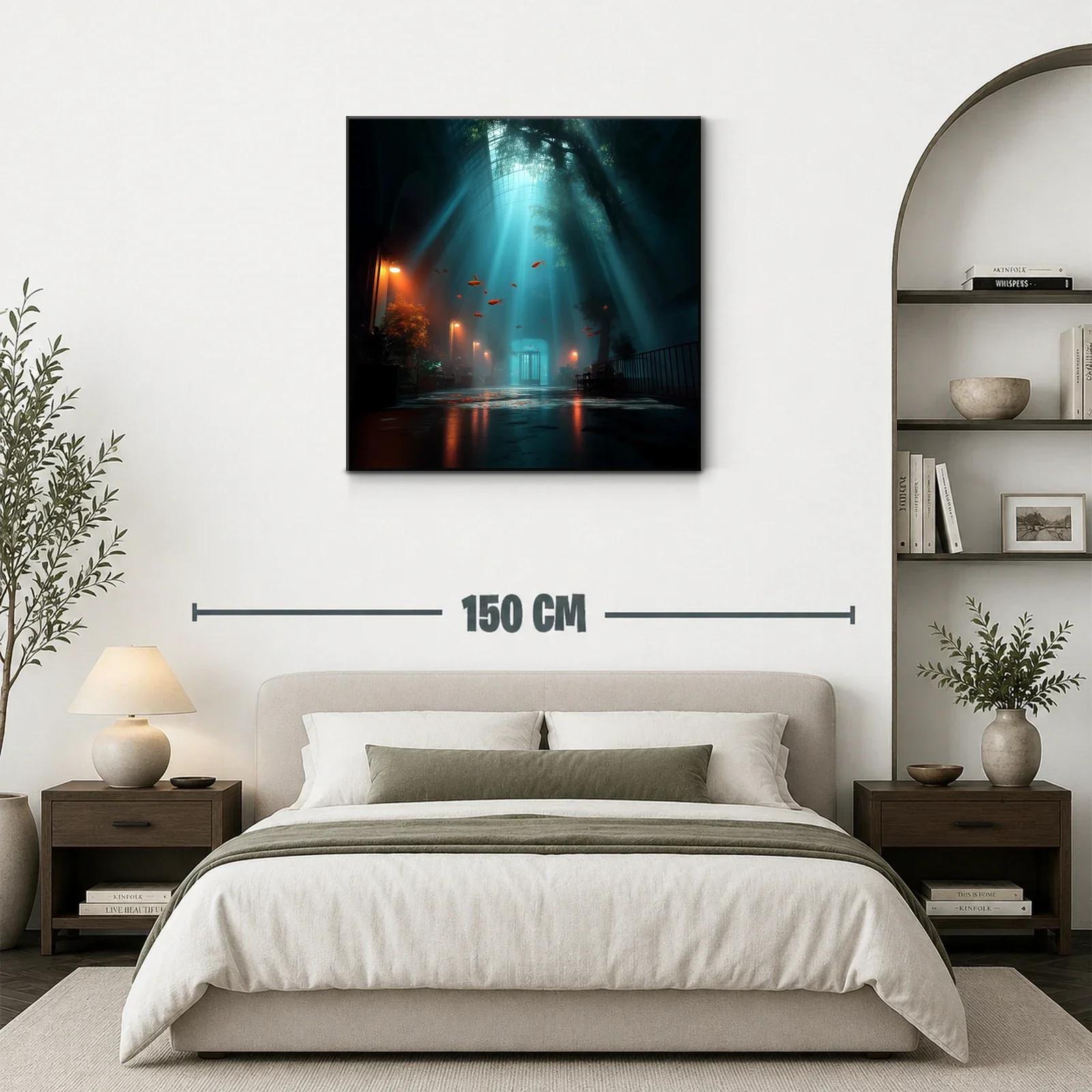 Escena onírica con peces flotando y luz celestial — miniatura 3
