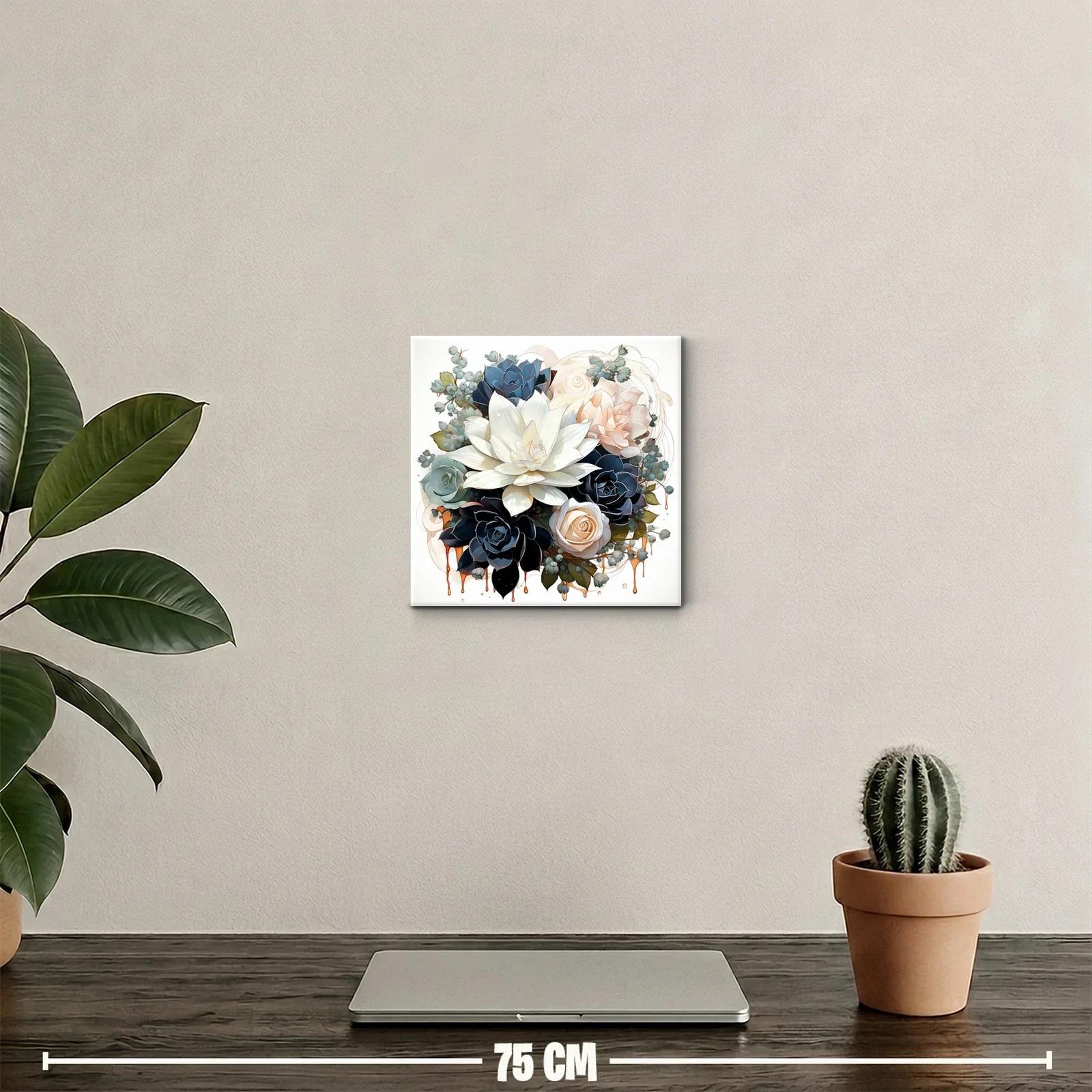Elegante ramo de flores en tonos neutros y azules — miniatura 2